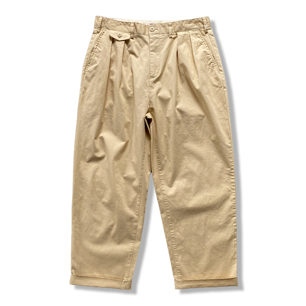 アメカジ　「ラッキーレッドドローコード」付き 2本タック入りチノパンツ