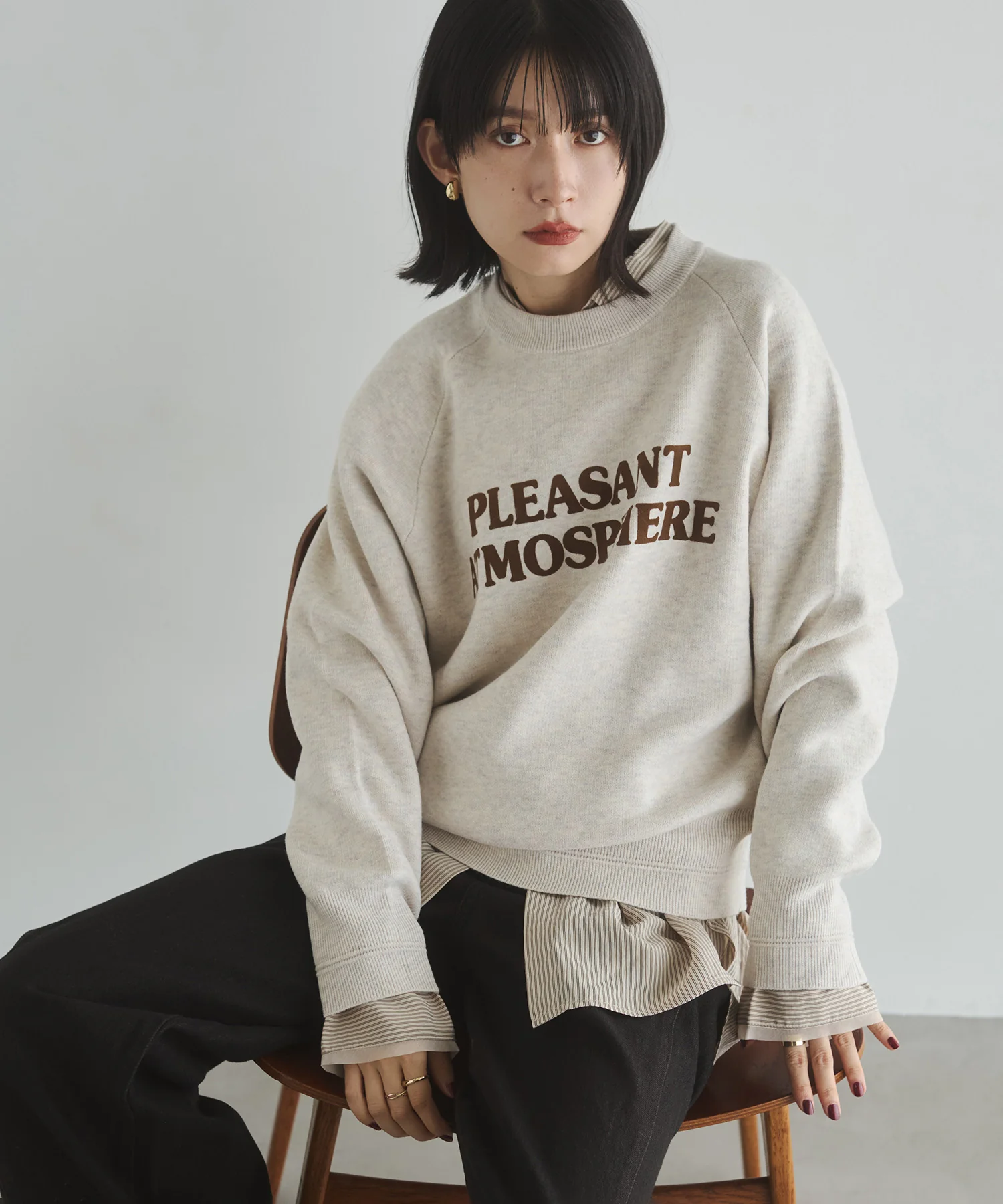 【WEB限定/別注】【新色追加】スウェットライクロゴニット