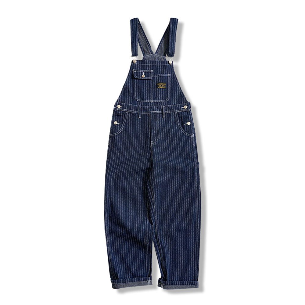 ストライプデニムオーバーオール