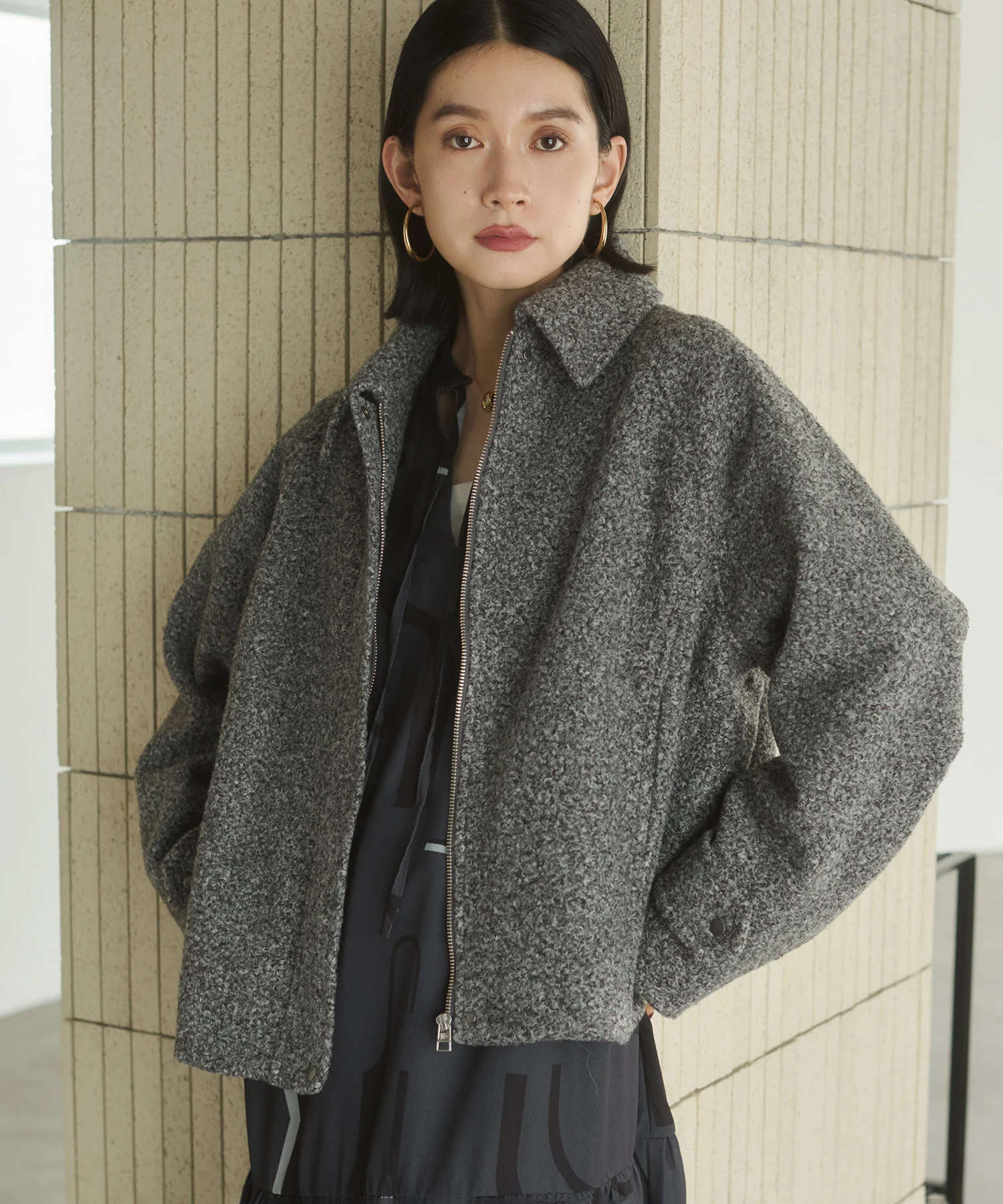 くるくるブークレ ショートブルゾン