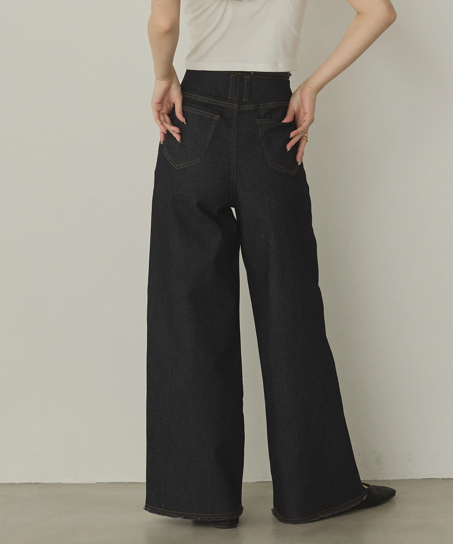 ツイル/デニム ワイドパンツ