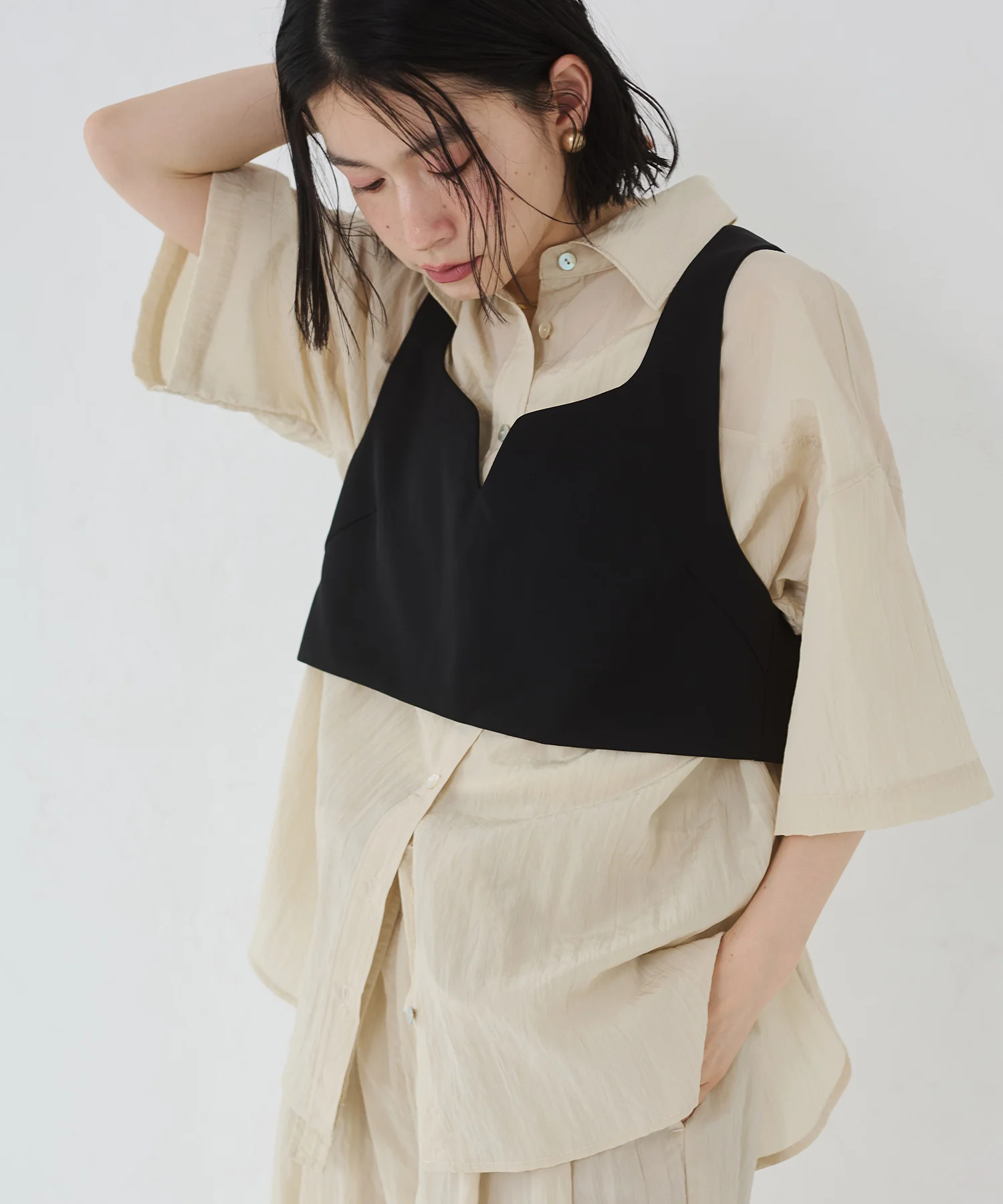 ワッシャー加工 2WAYシャツ