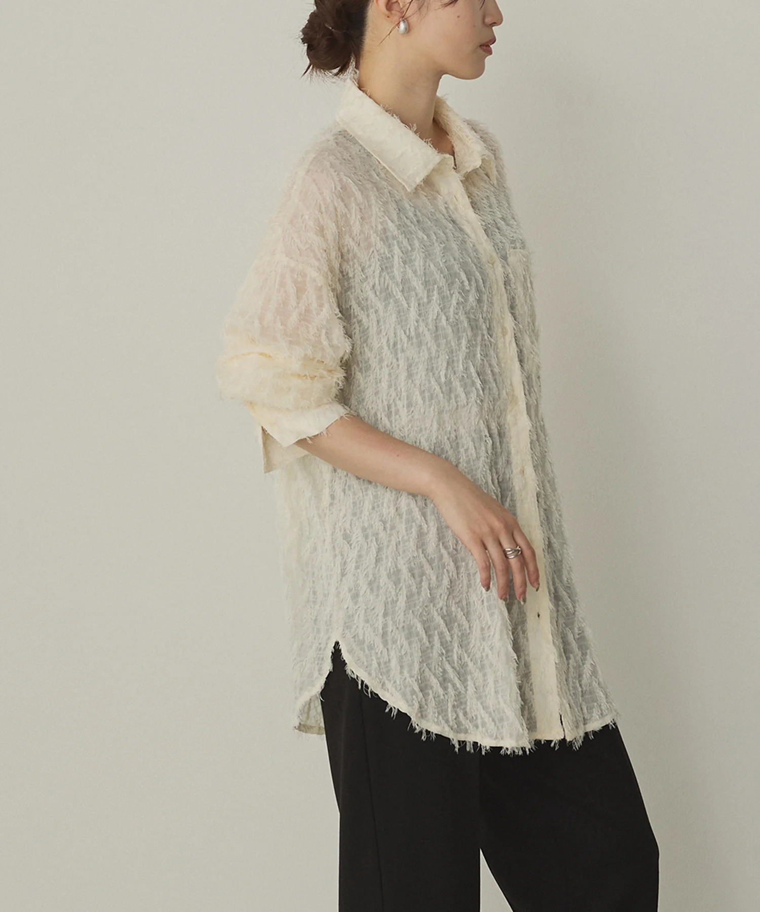 フェザーライク オーバーシアーシャツ