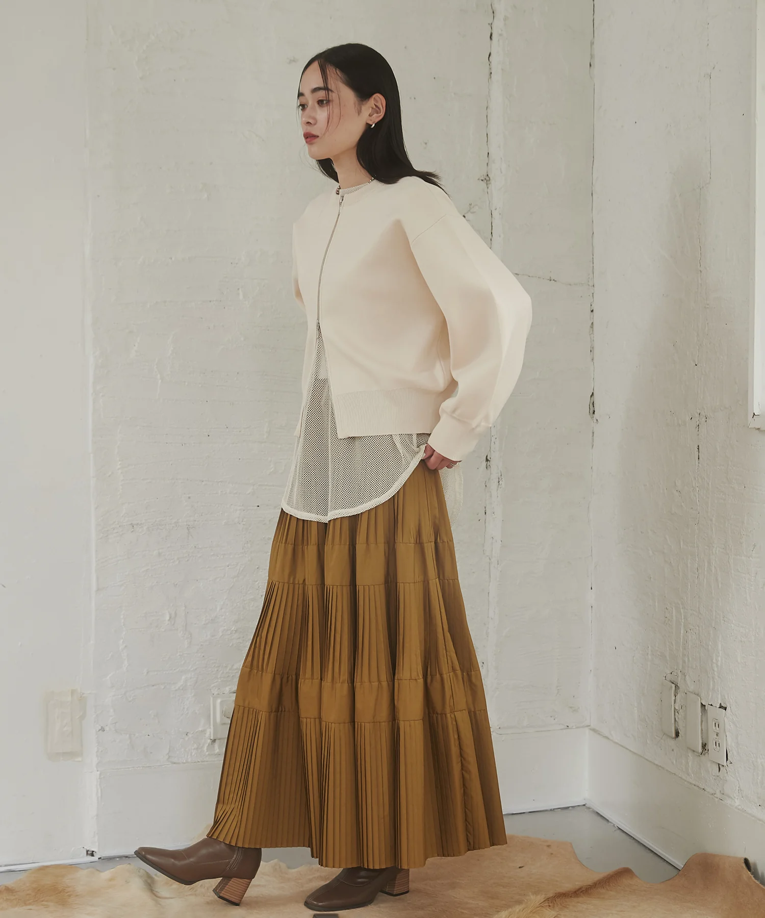 【WEB限定/別注】ジップショートカーディガン