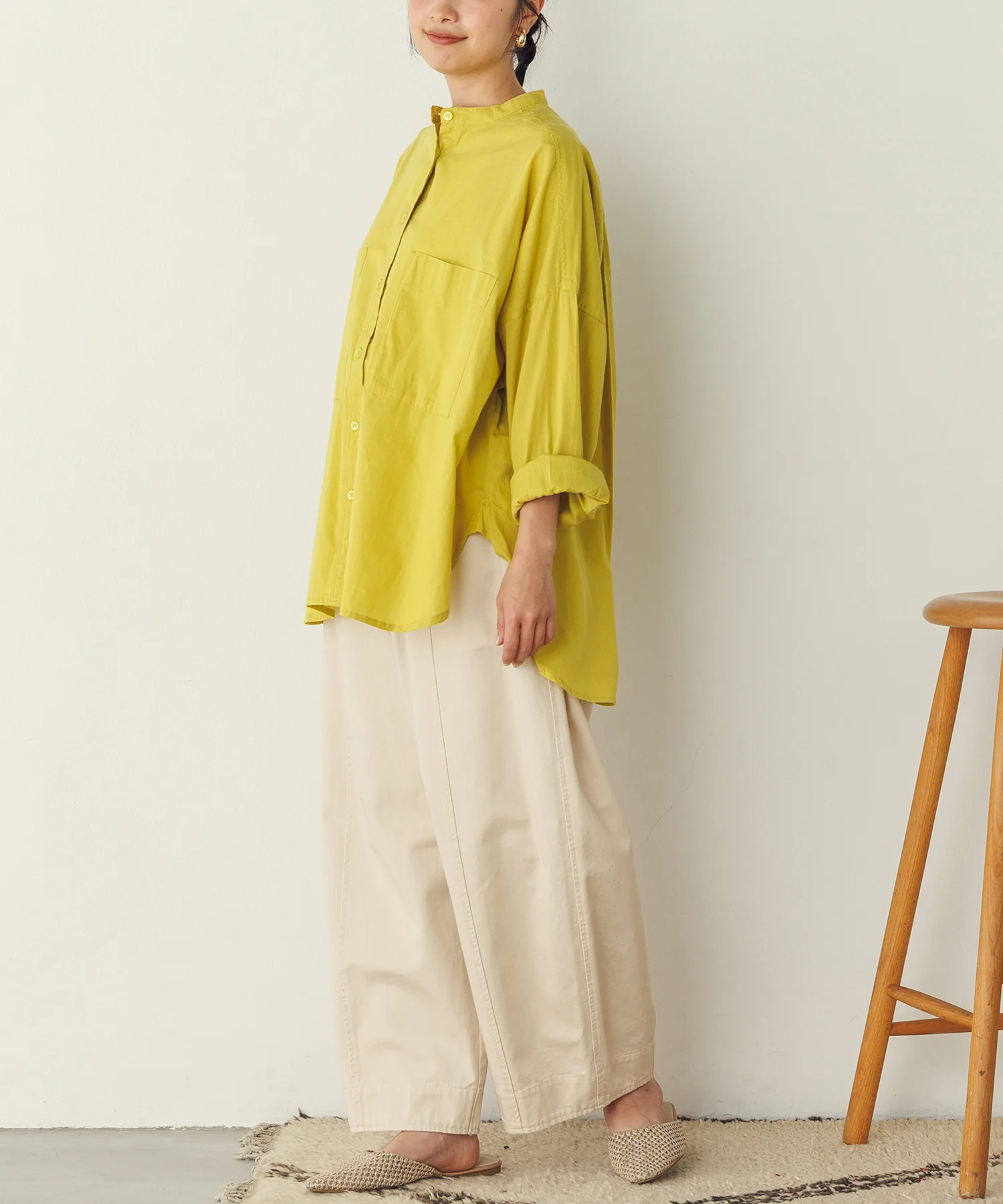 バンドカラーシャツ