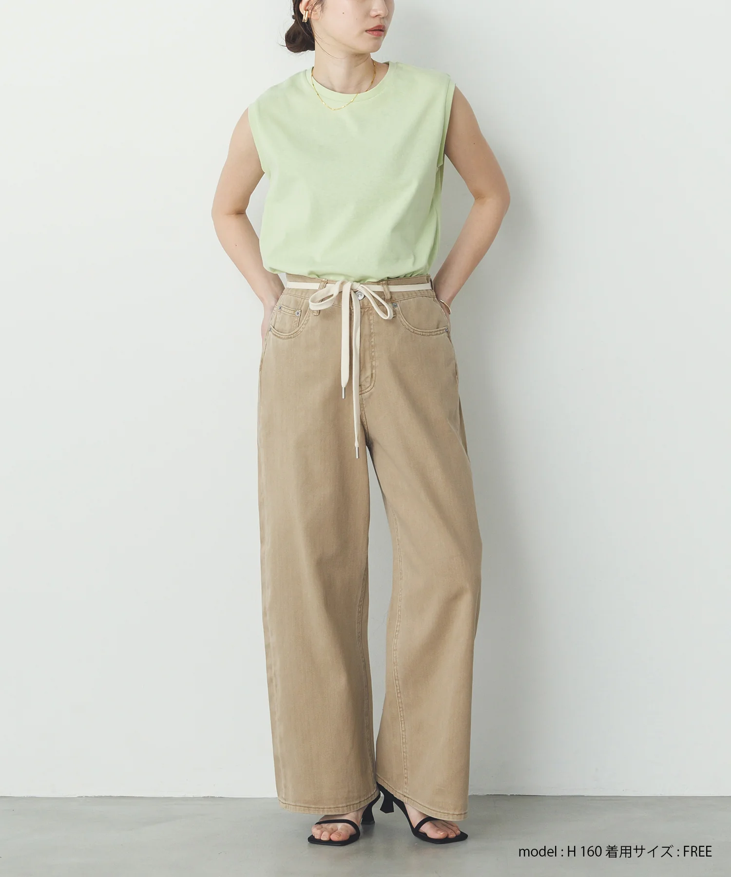 【新色追加】ベーシックノースリーブトップス