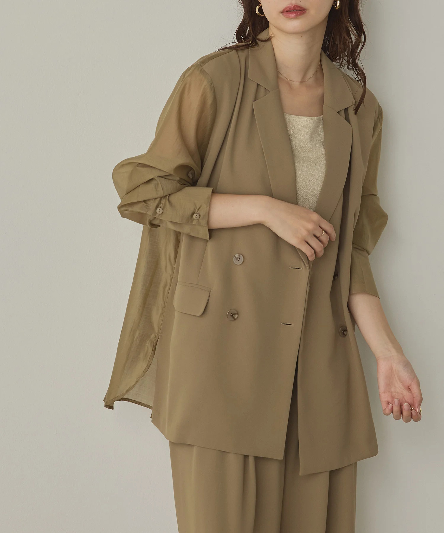 ポリツイル シアーテーラードジャケット