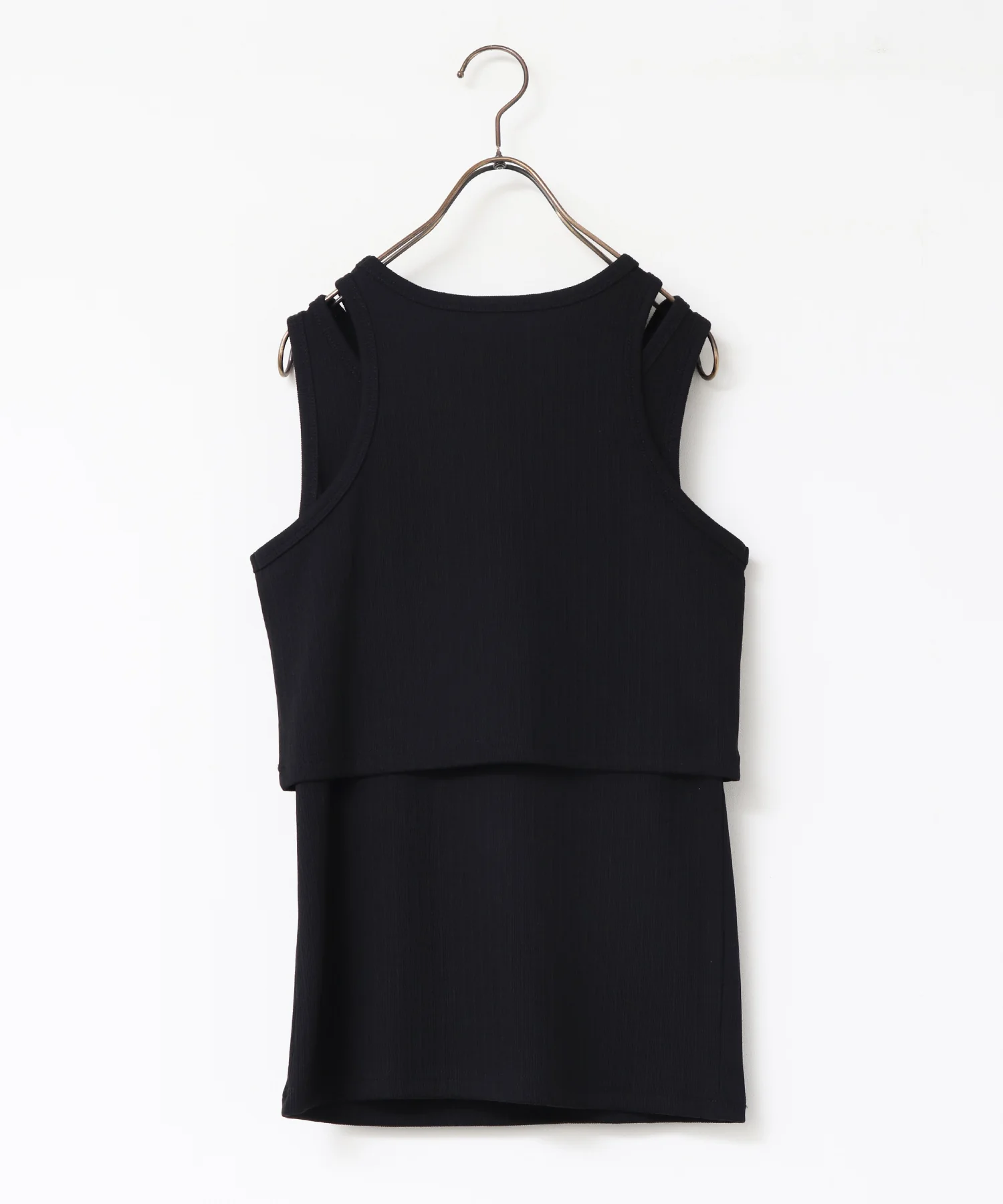 2枚重ね リブタンクトップ