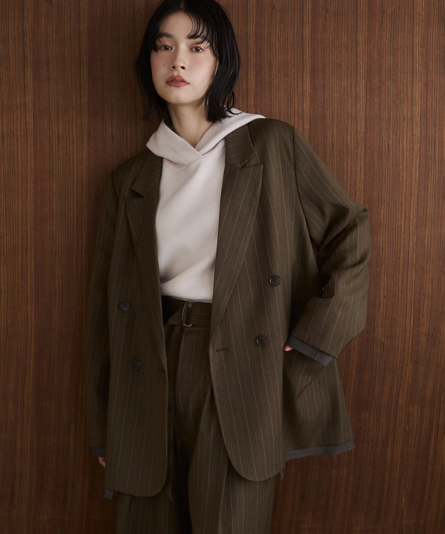 ニット フードパーカー