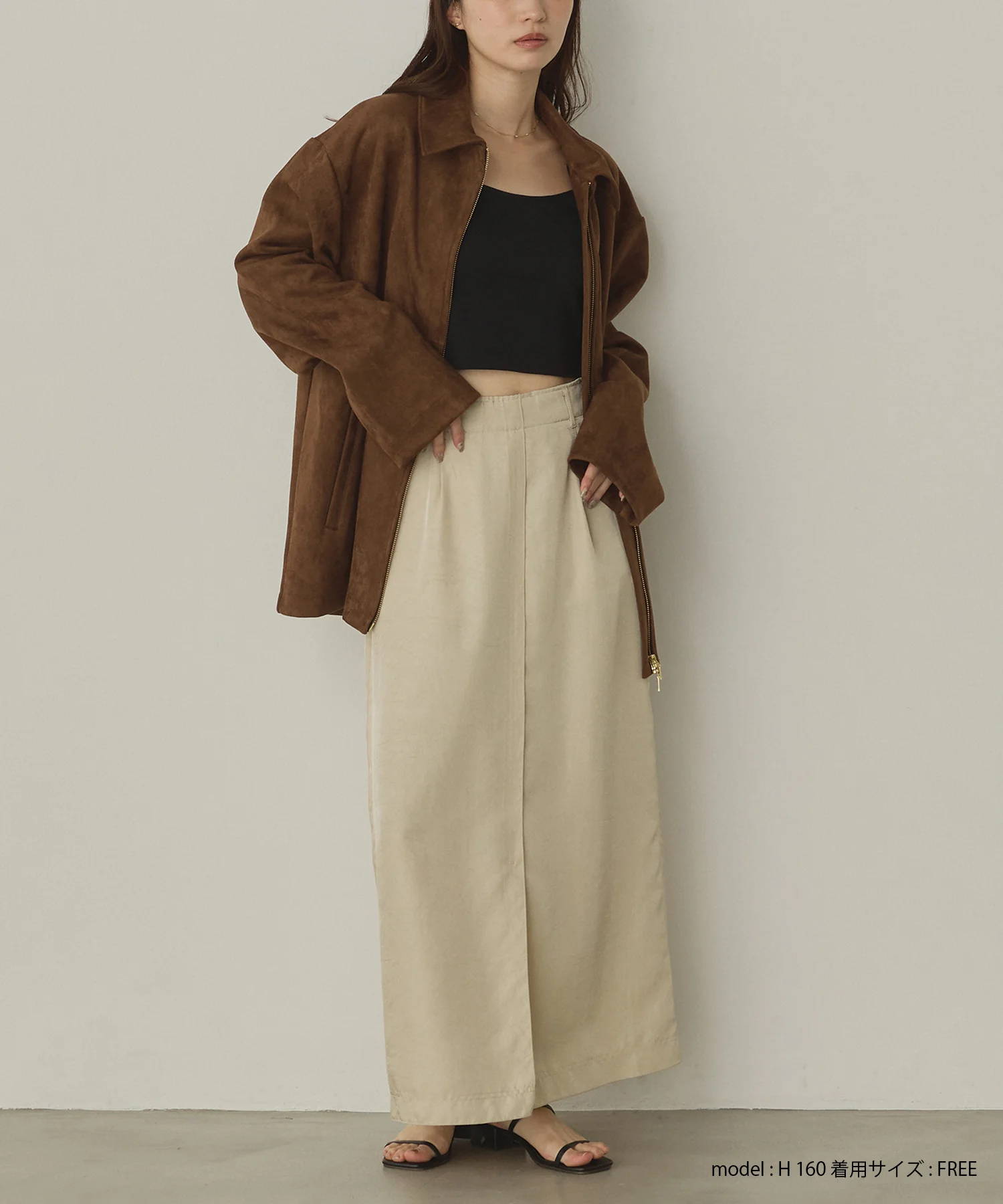 フェイクスウェード Wジップオーバーブルゾン