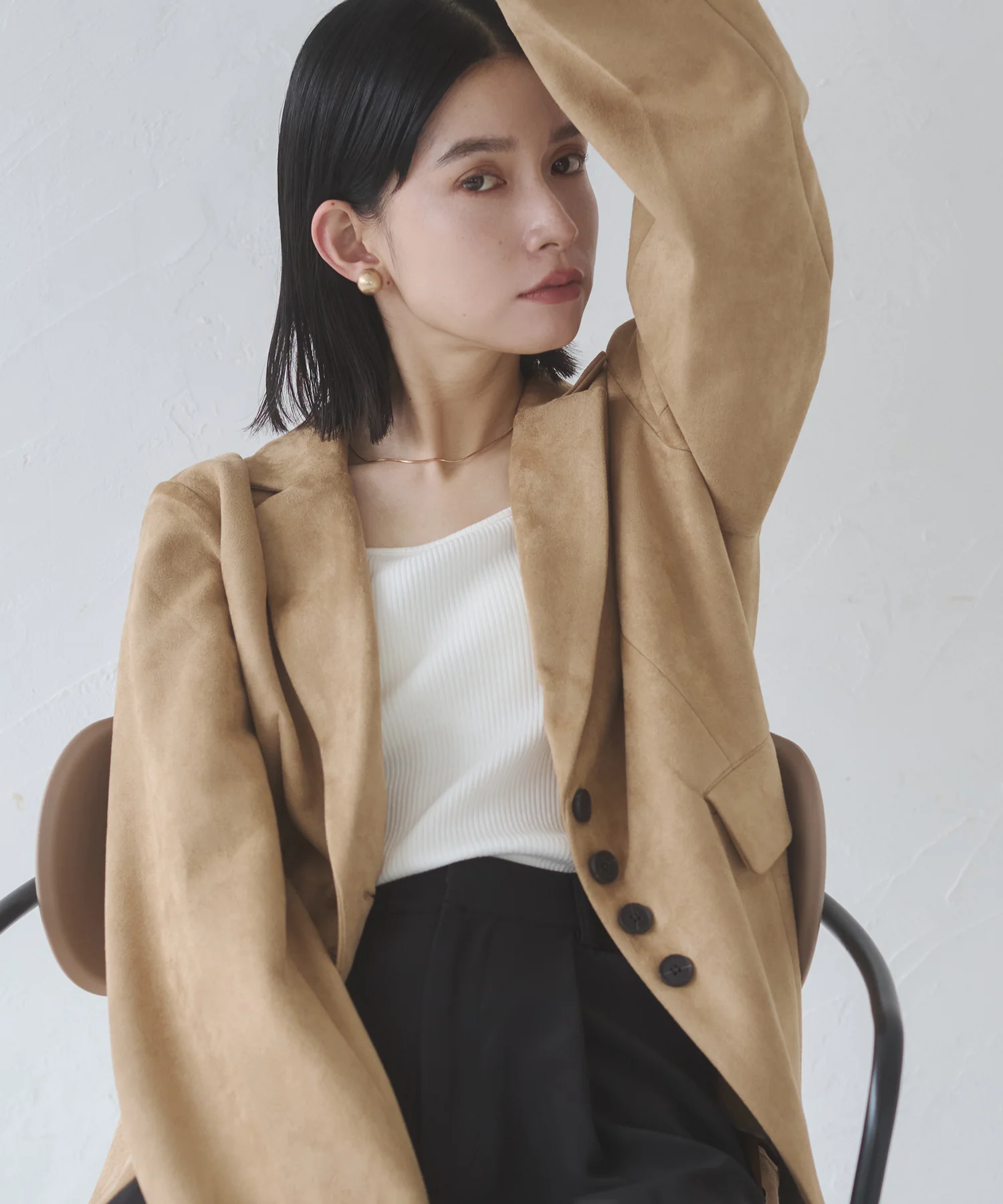 フェイクスウェード テーラードジャケット