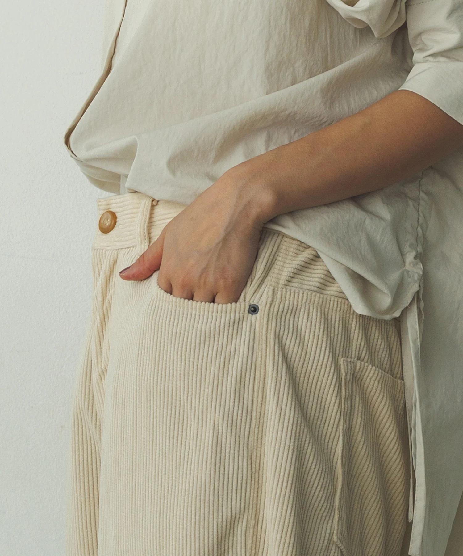 コーデュロイ ワイドストレートパンツ