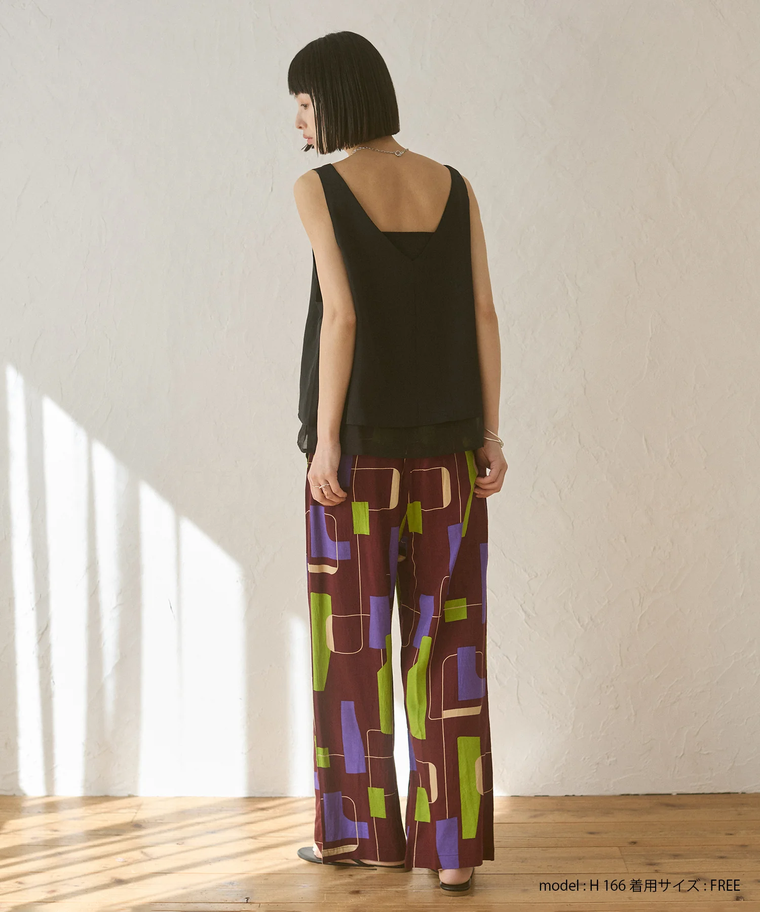 ワッシャーサテン ゆるタンクトップ