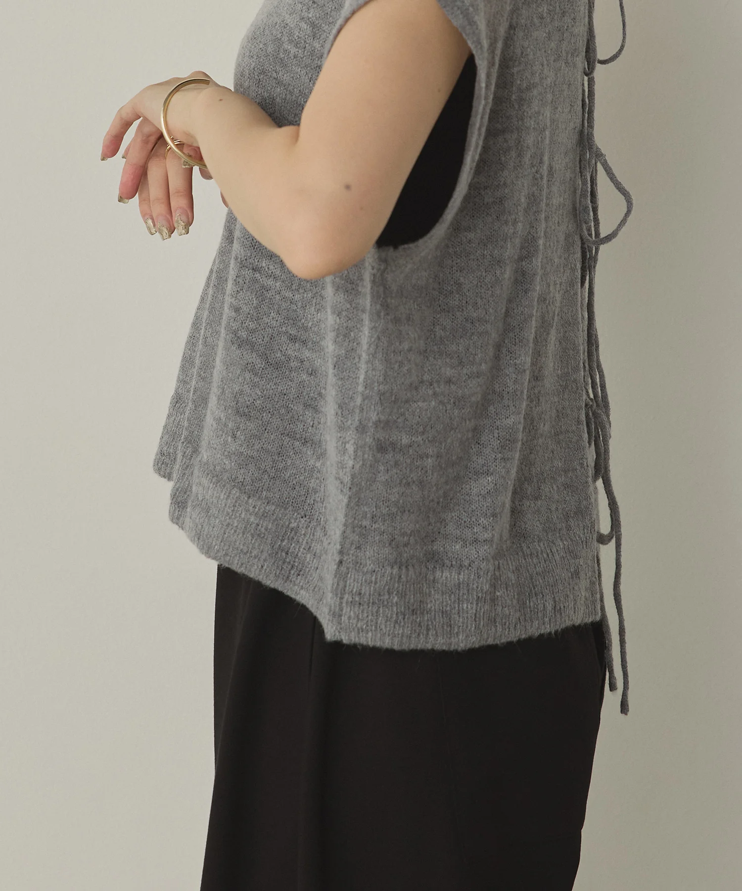 前後2WAY バックリボンシアーニット