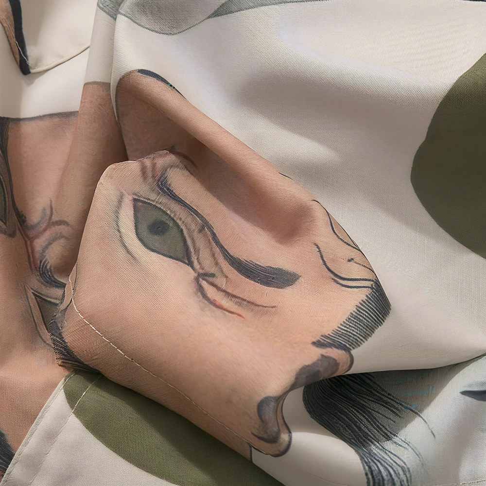 浮世絵　能面モチーフアロハシャツ