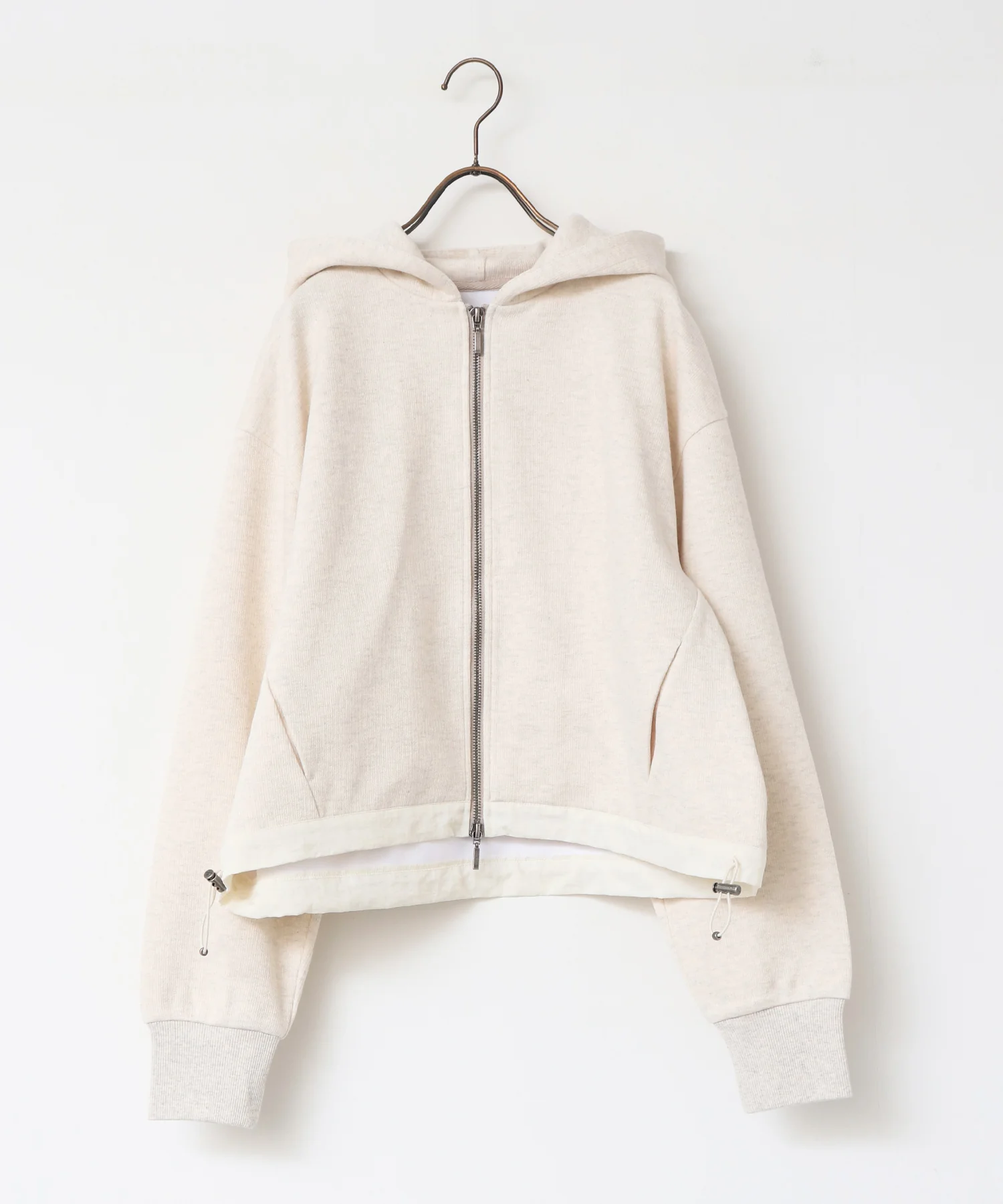 ダブルジップ ショートフーディ