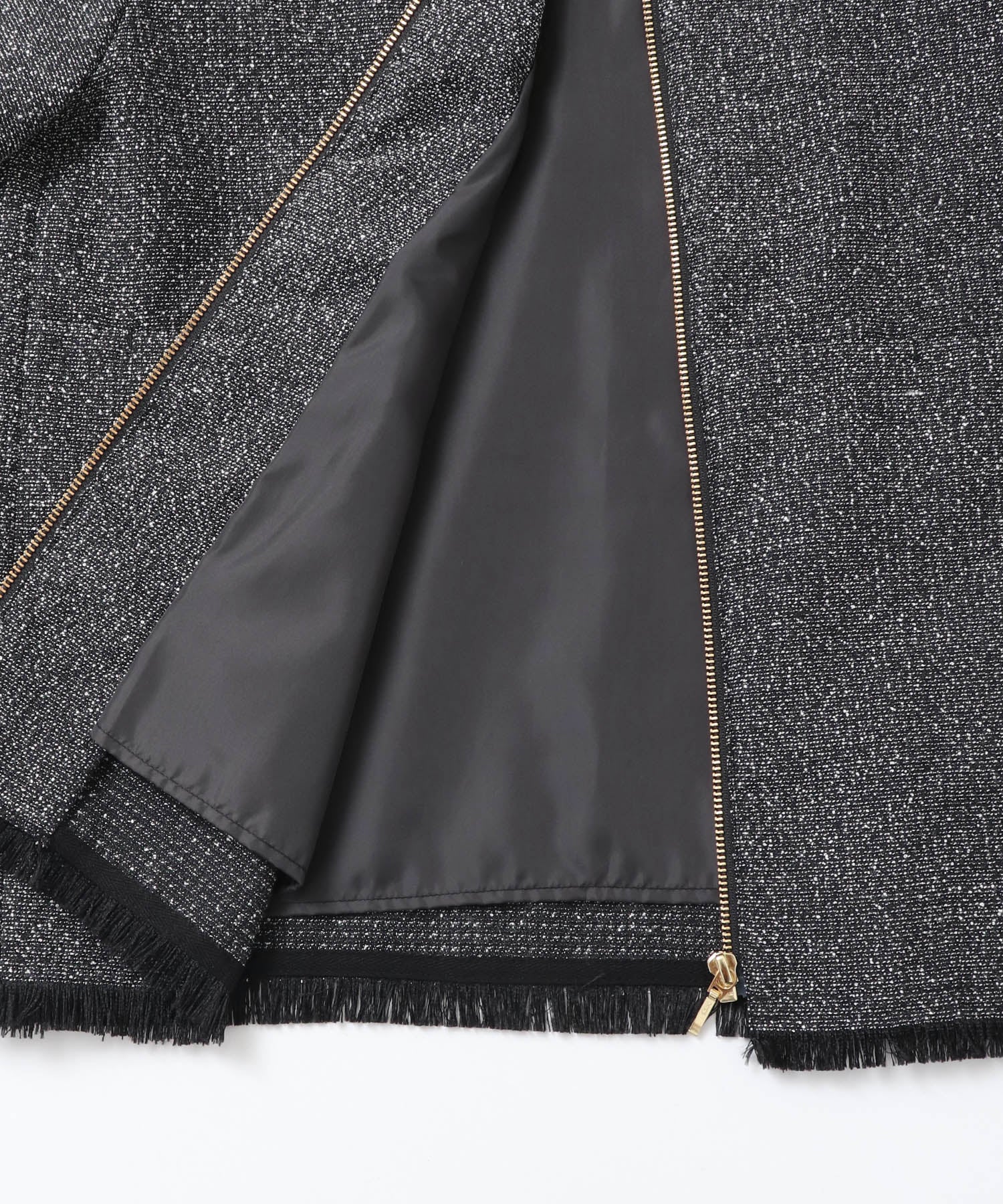 スタンドカラー ツィードブルゾン