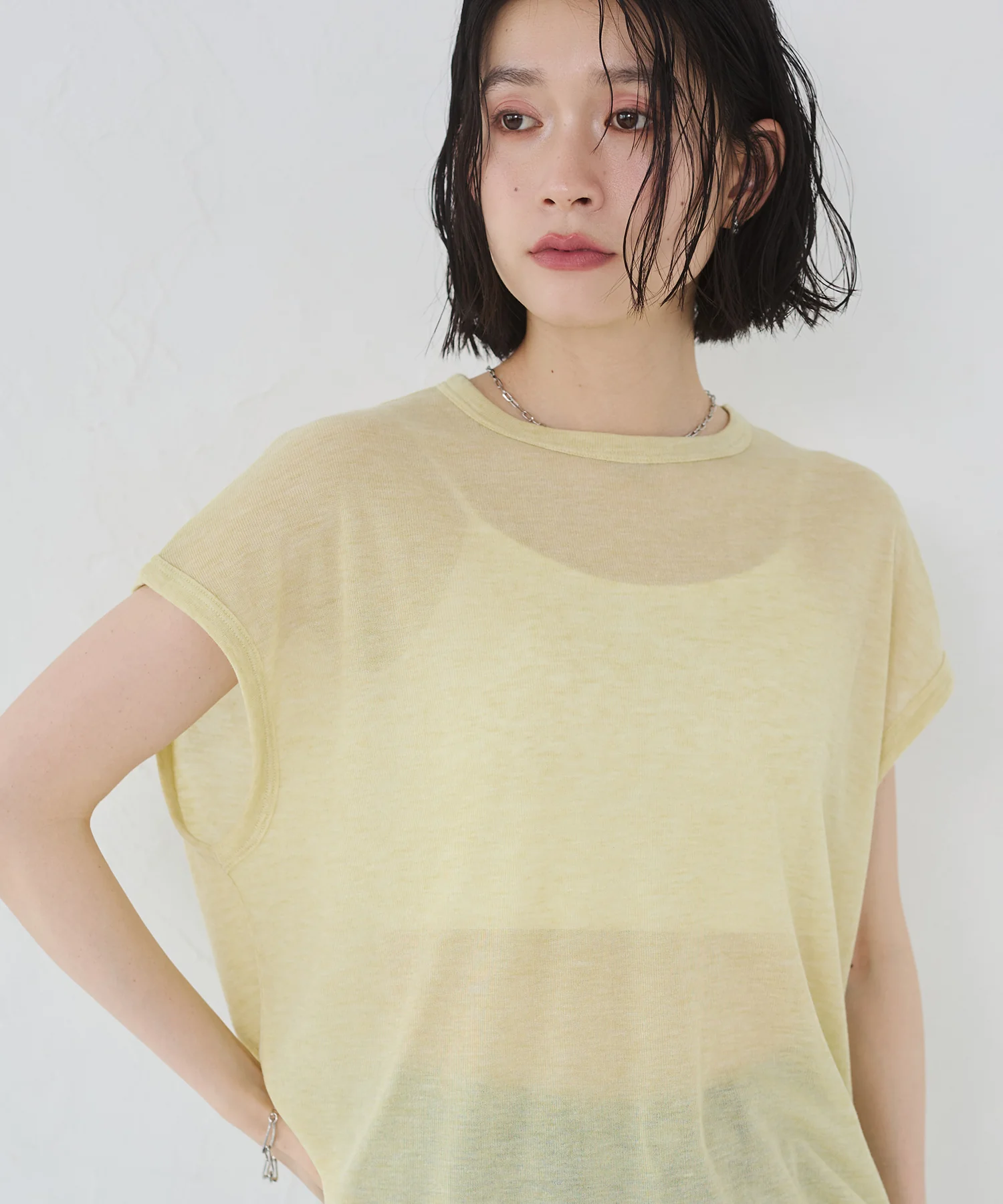 オーバーフレンチ シアーTシャツ