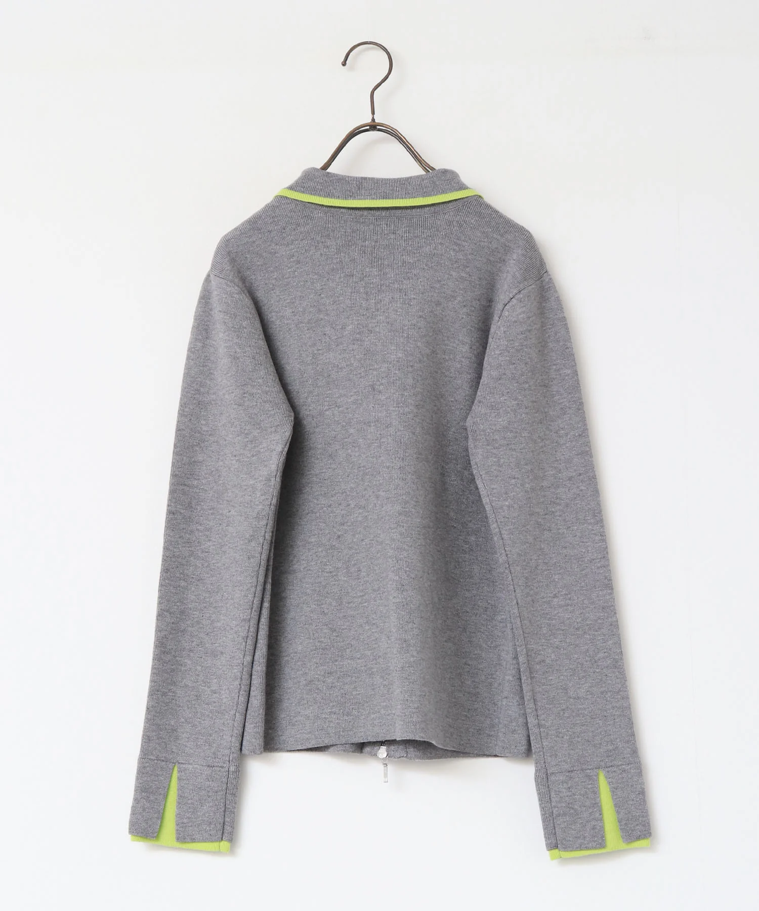 【静電気防止】やわもちヤーン Wジップポロニット