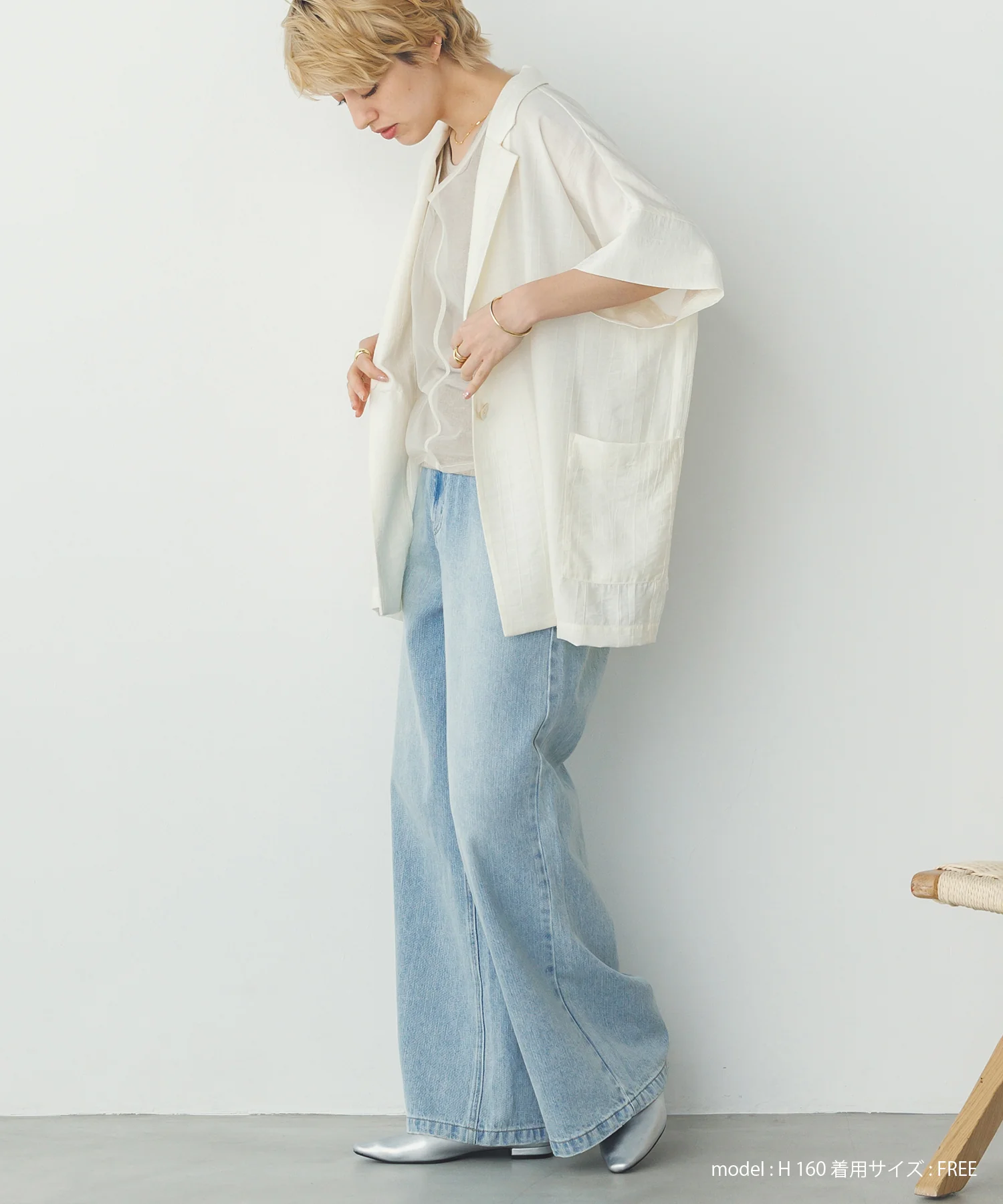 ワッシャーサテン シャツジャケット