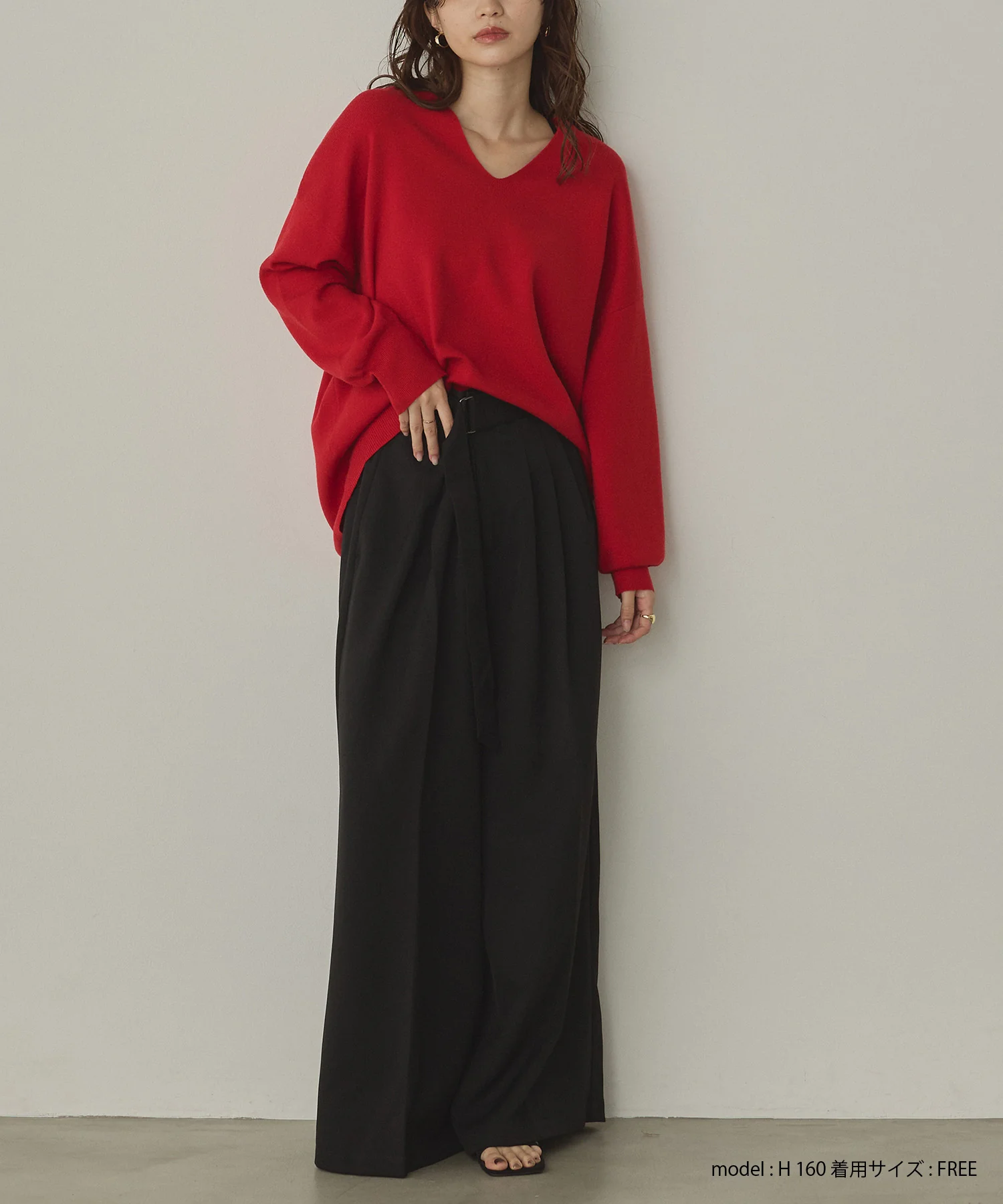 ツイルストライプ タックワイドパンツ