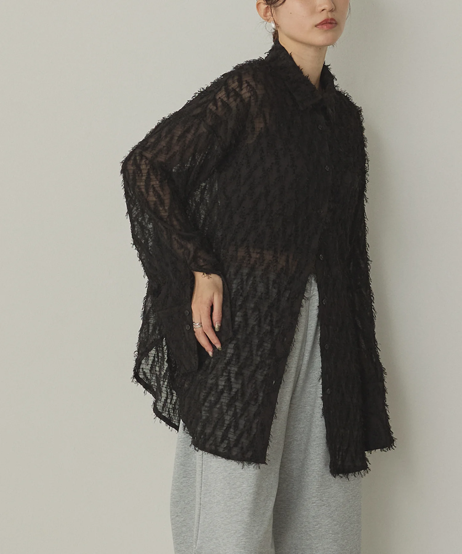 フェザーライク オーバーシアーシャツ