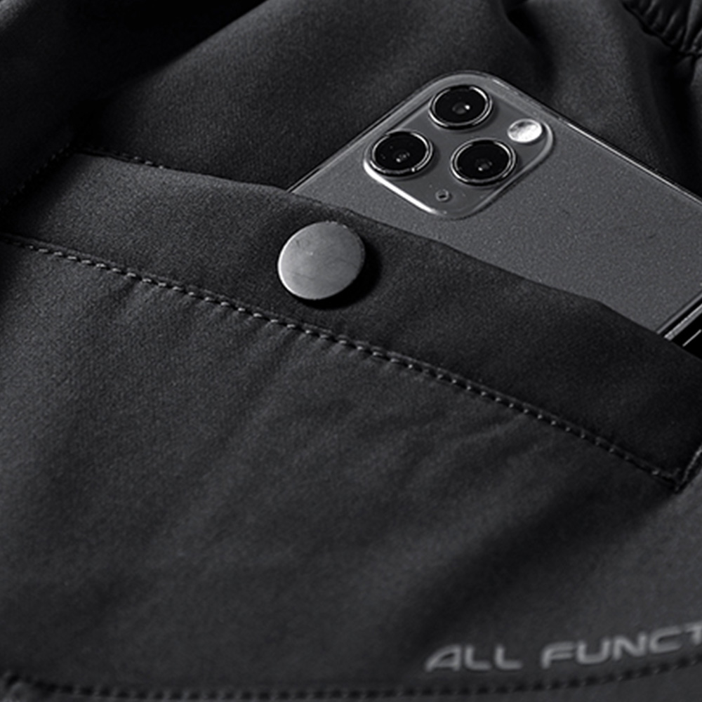 裏起毛　機能性　裾絞りカーゴパンツ（ファスナーポケット付き）