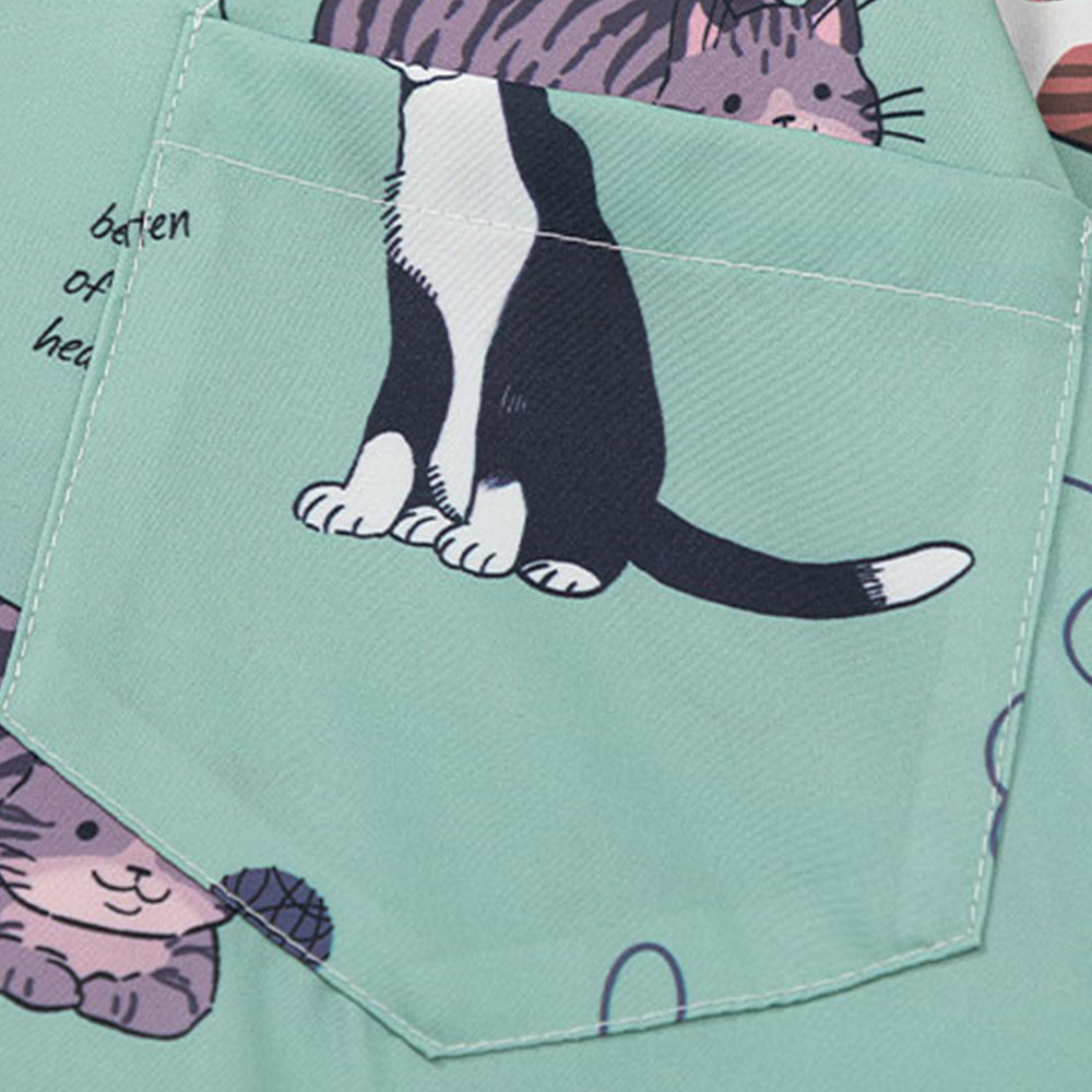 「猫図鑑」 総柄半袖シャツ