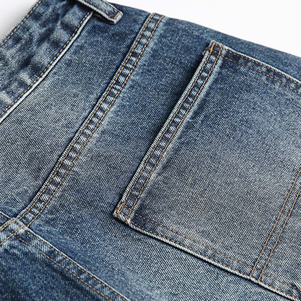 ヘビーウェイト　襤褸風ダメージデニムパンツ