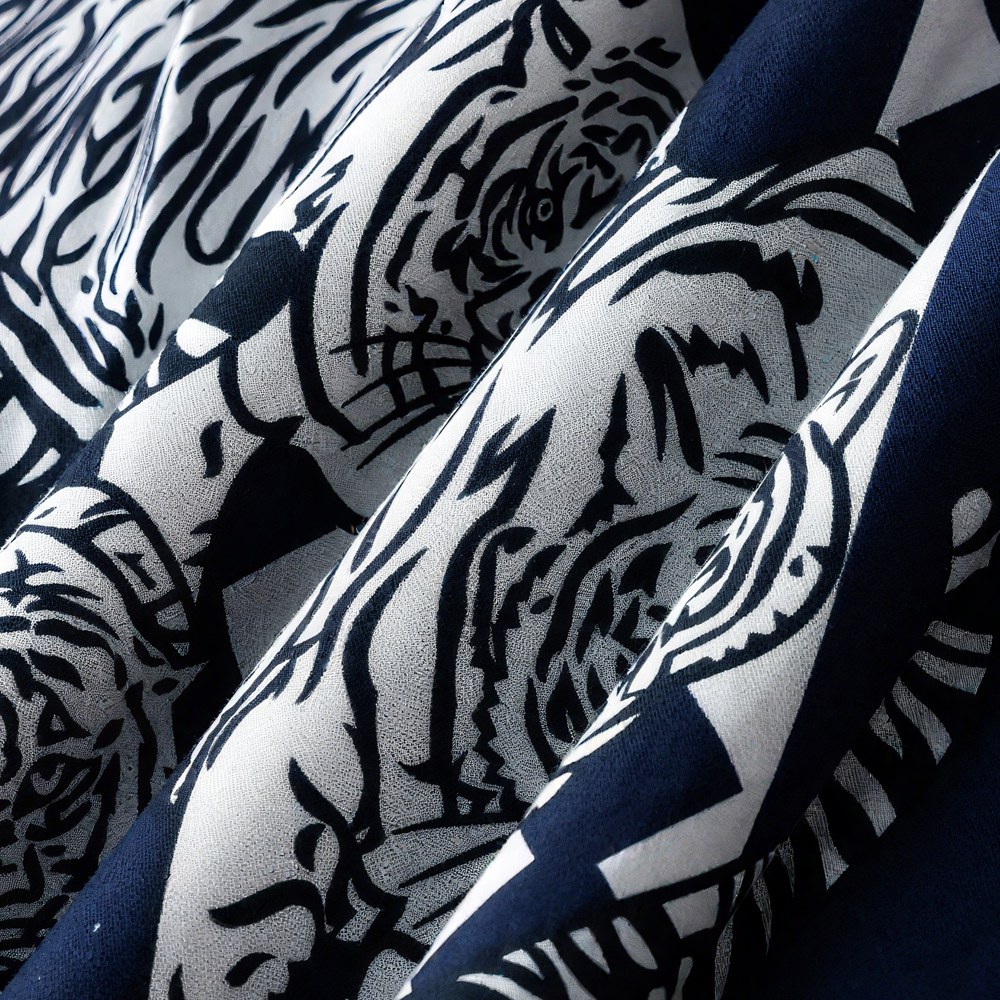 浮世絵風トラ柄開襟シャツ