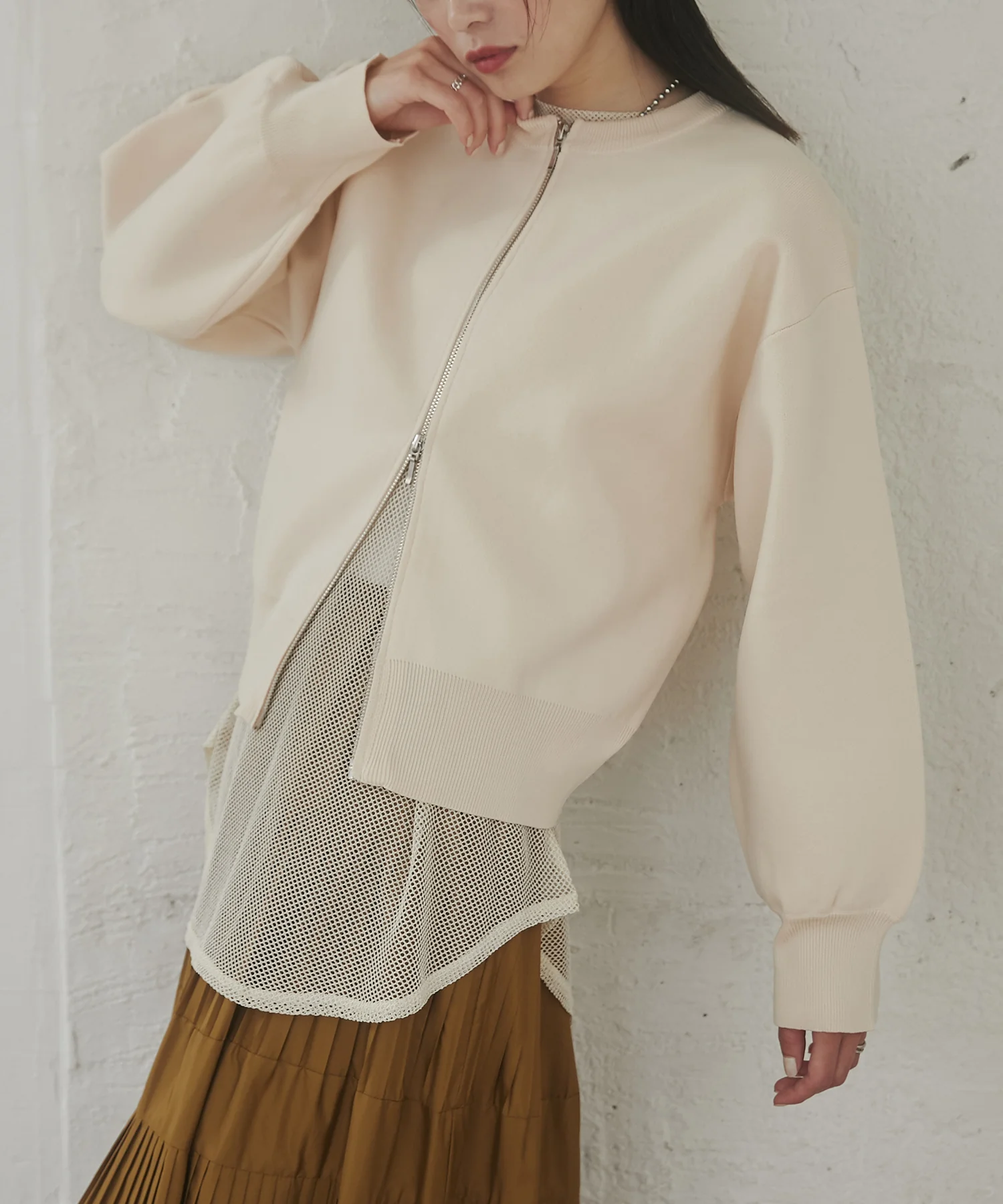 【WEB限定/別注】ジップショートカーディガン