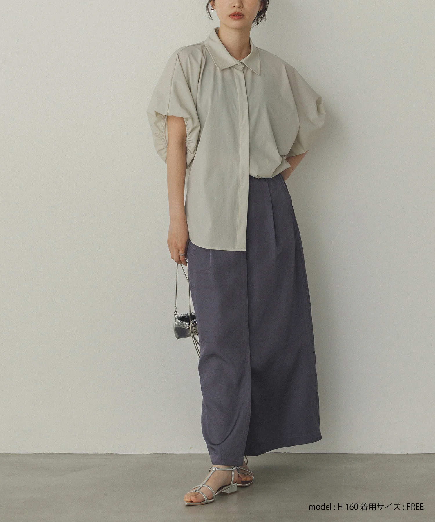 【接触冷感】 パフスリーブシャツ