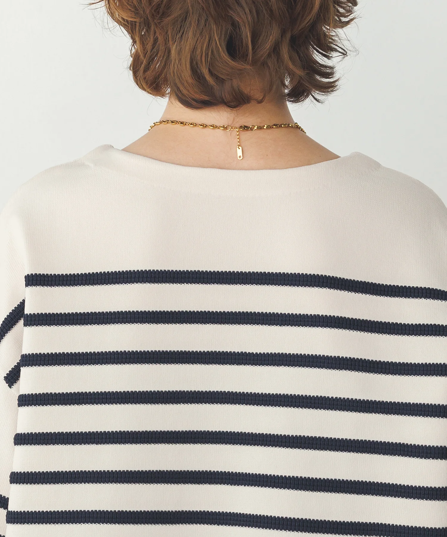 スポンディッシュ 柄編みボーダーニット