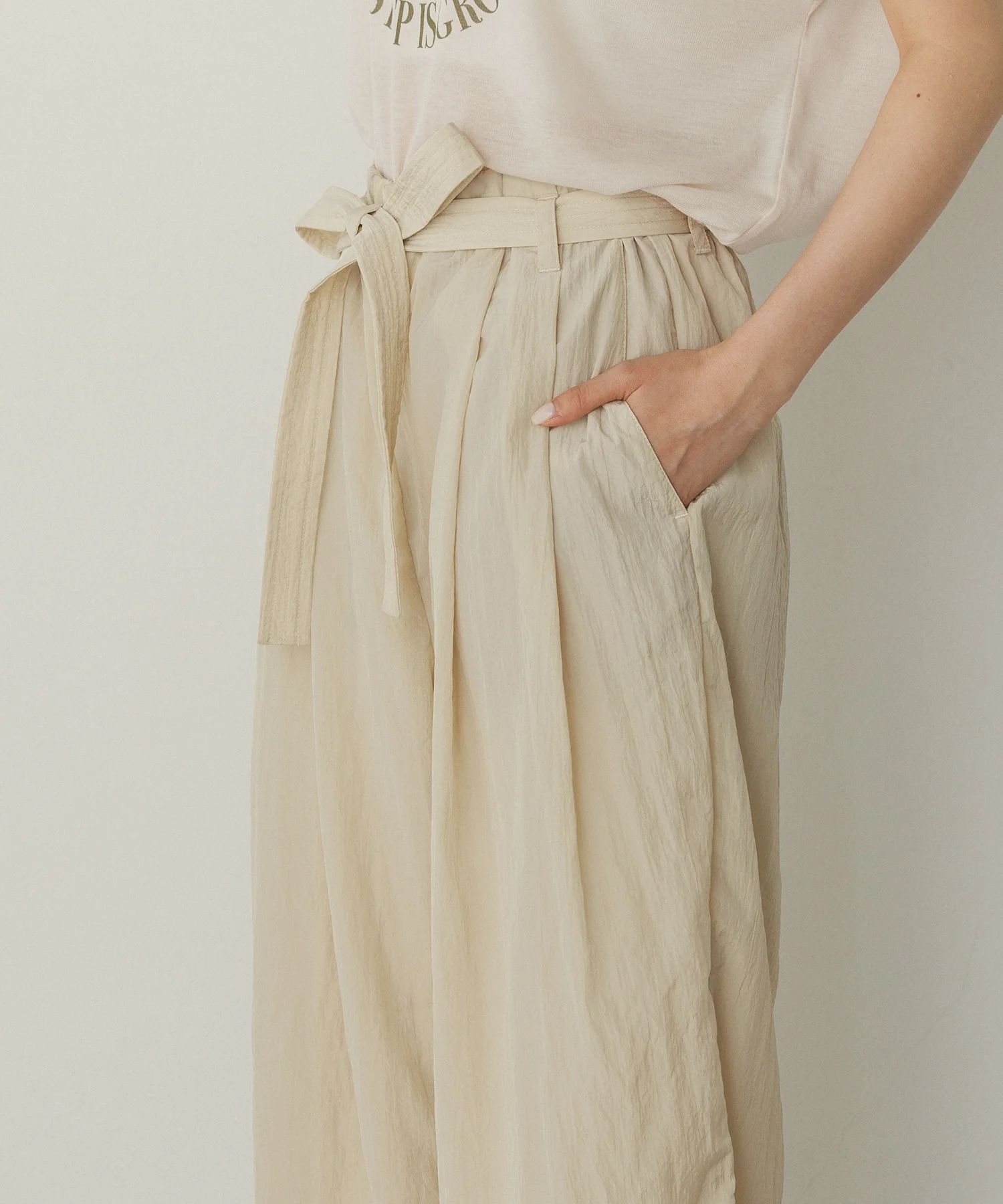 ワッシャー加工 ワイドストレートパンツ