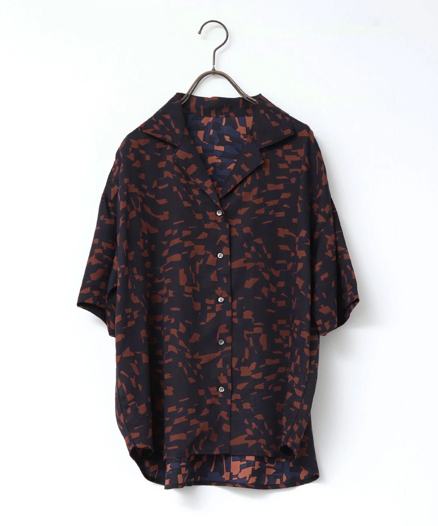 ジオメトリックプリント 半袖シャツ