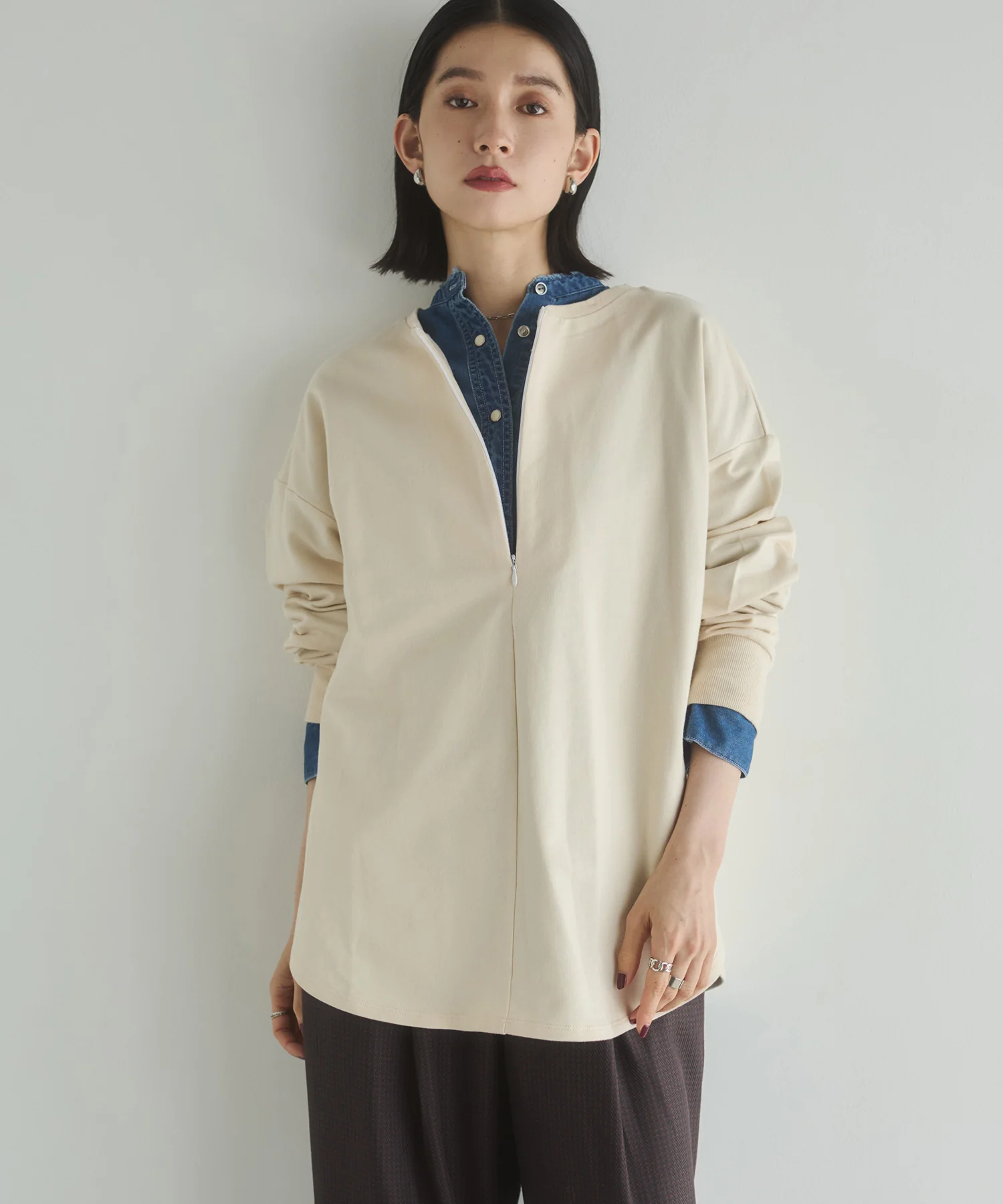 【WEB限定/別注】2WAY ハーフジップスウェット