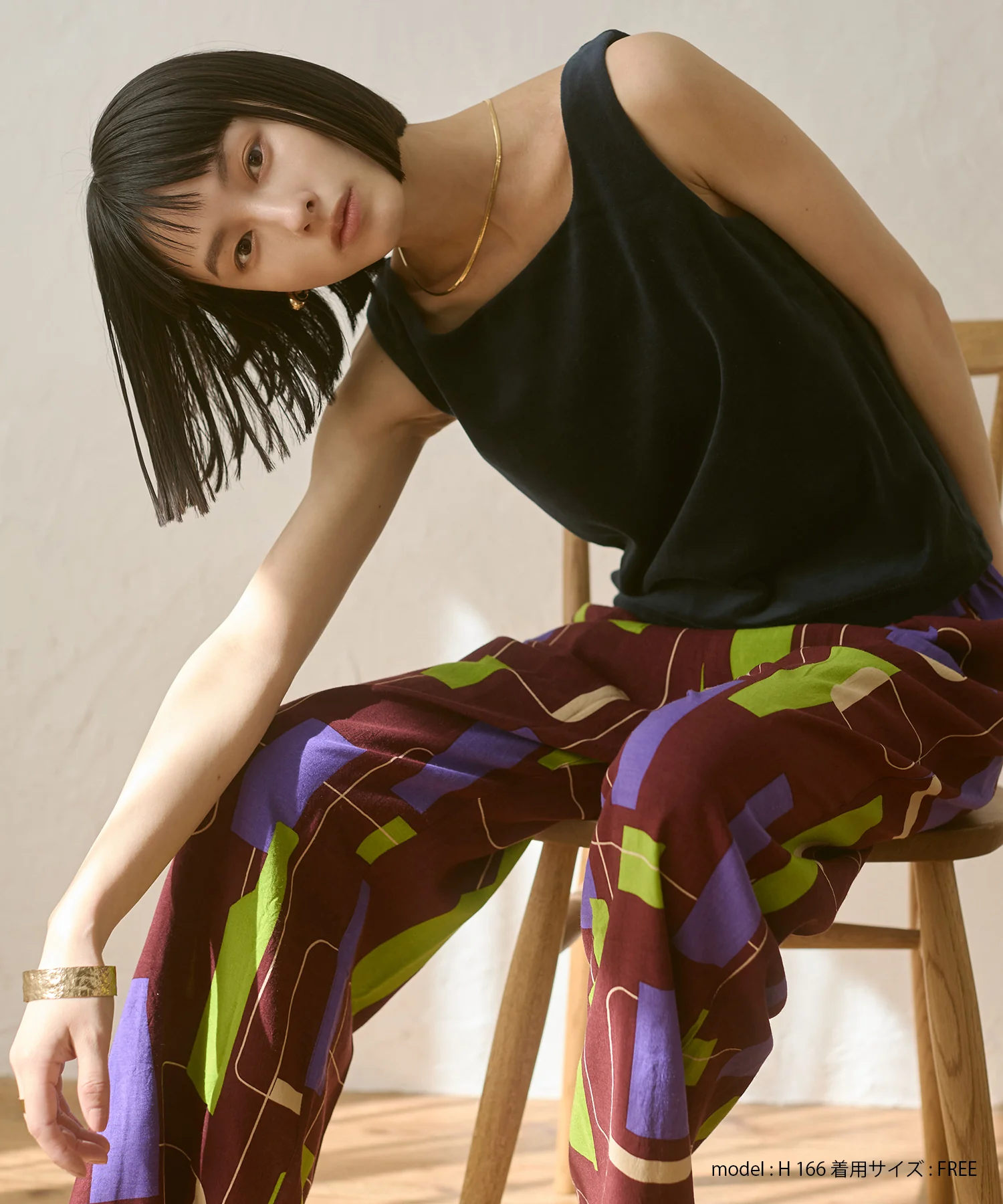 前後2WAY ベロア スクエアタンク