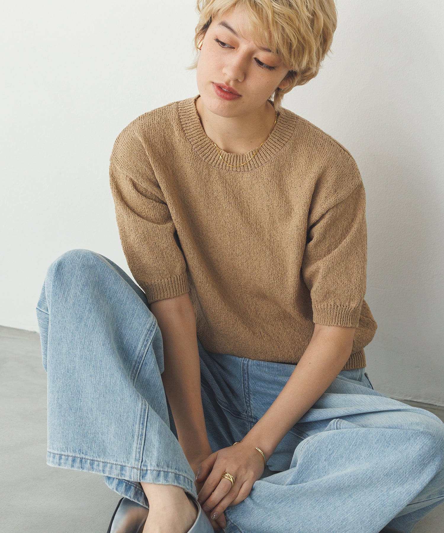 【別注】ハーフスリーブ サマーニット