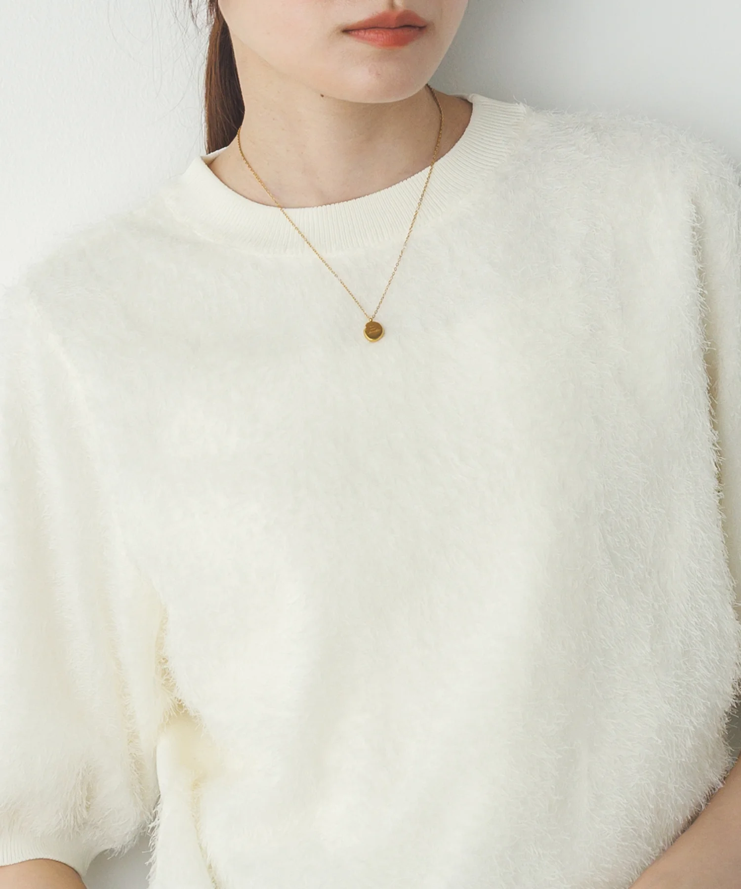 シアージャガード ハーフスリーブニット