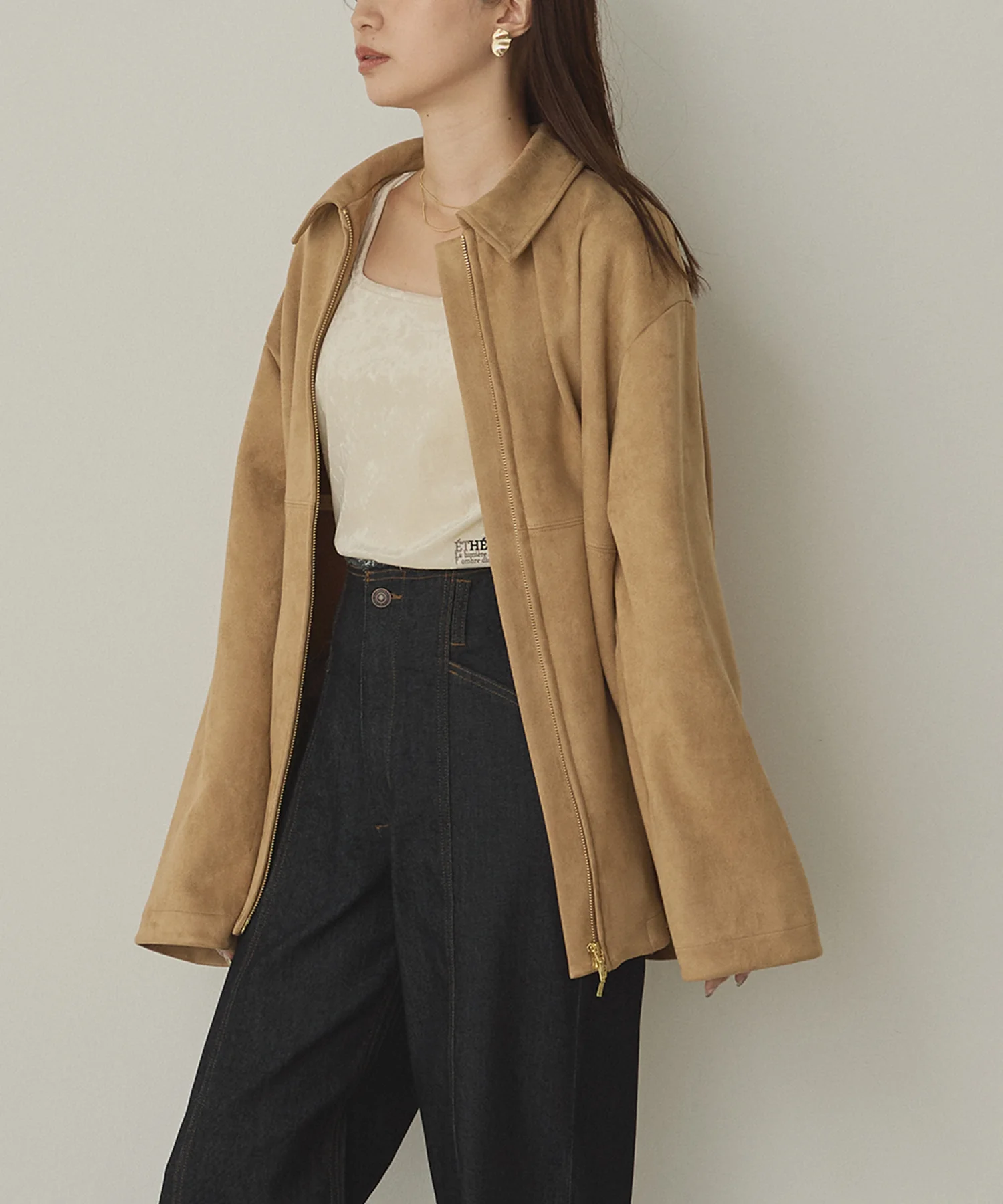 フェイクスウェード Wジップオーバーブルゾン