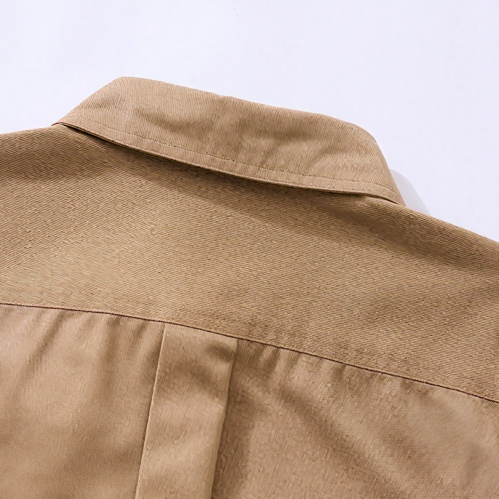 アメリカンレトロ風　無地ツイルワークシャツ