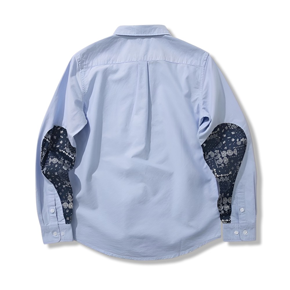 エルボーパッチペイズリー柄　オックスフォードシャツ