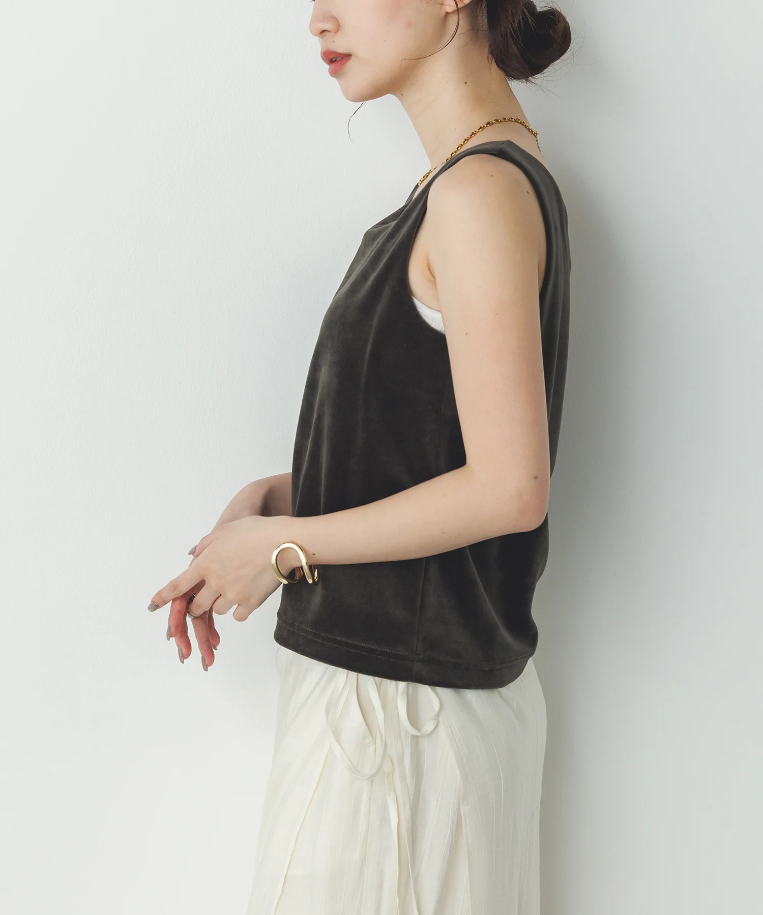 前後2WAY ベロア スクエアタンク