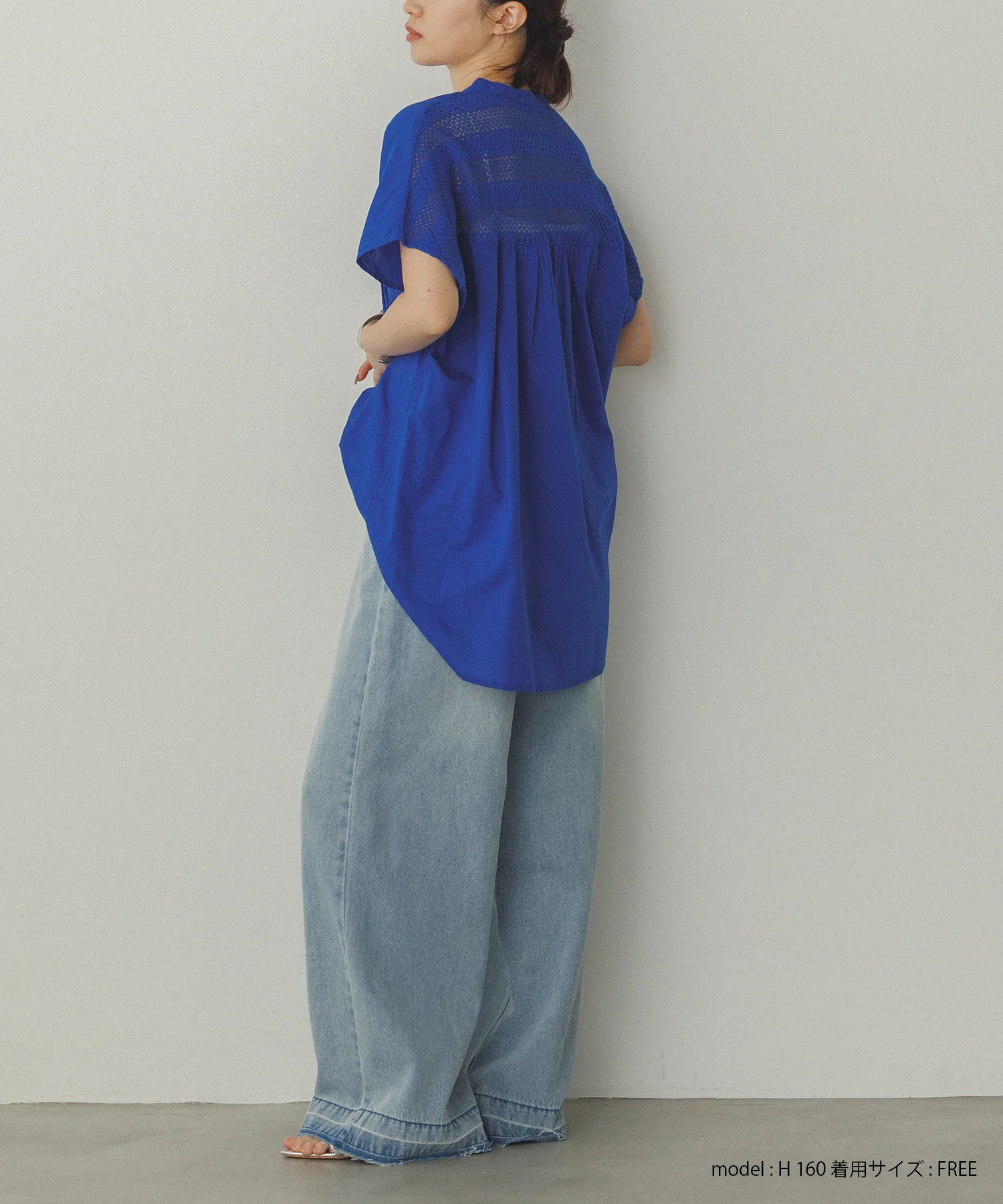 ピンタック レースシャツ