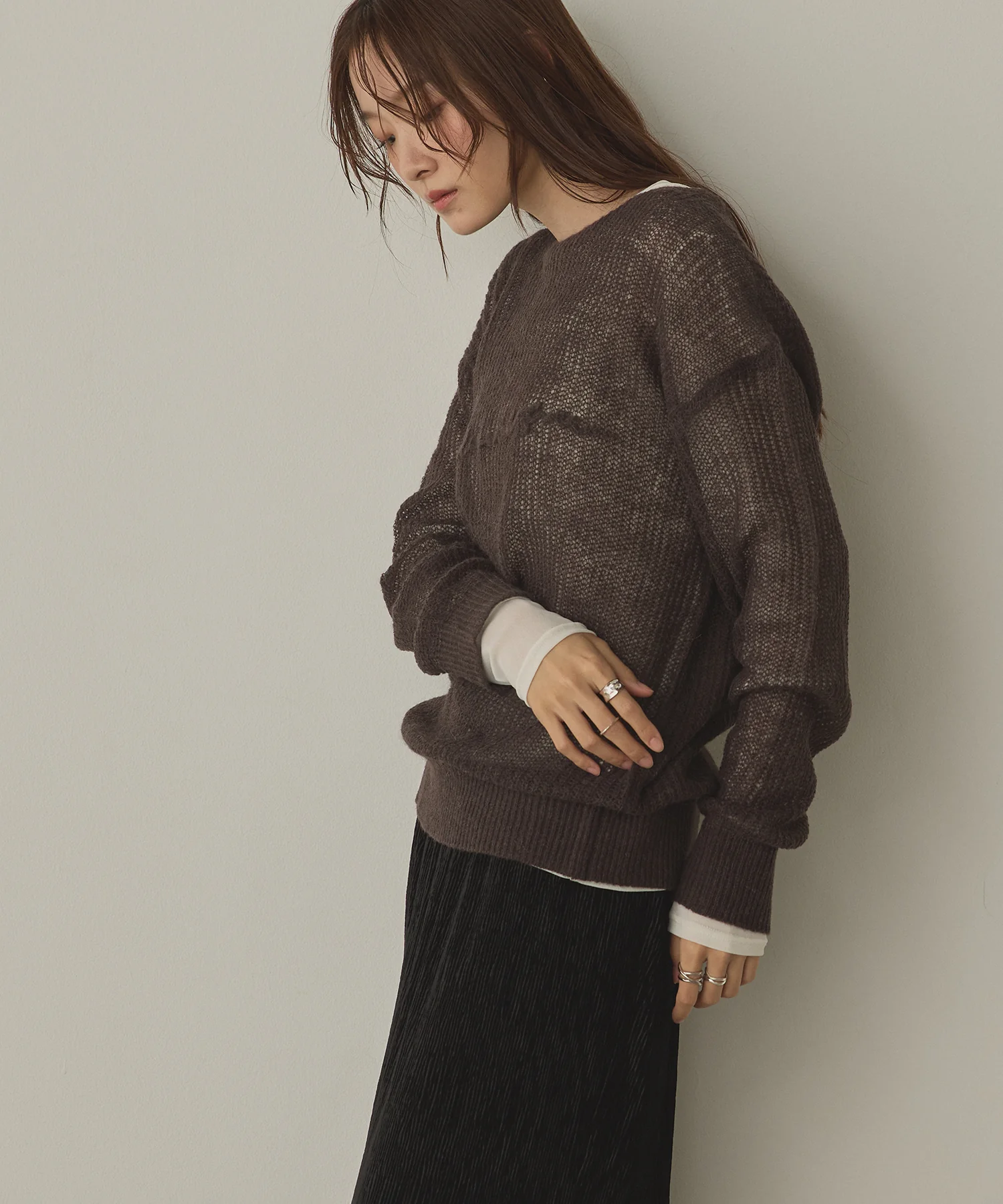 アルパカニット ロゴシアートップス