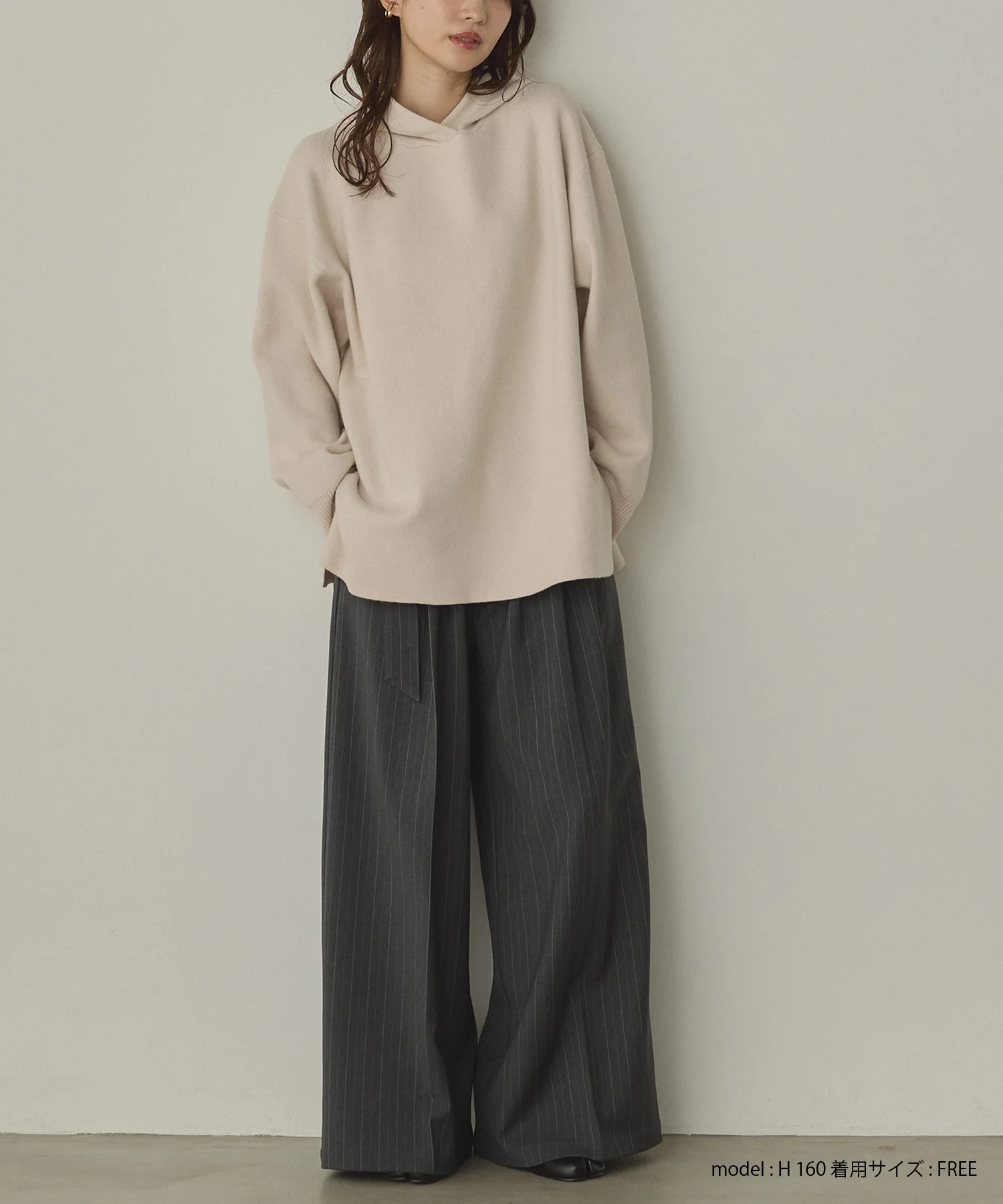 ニット フードパーカー