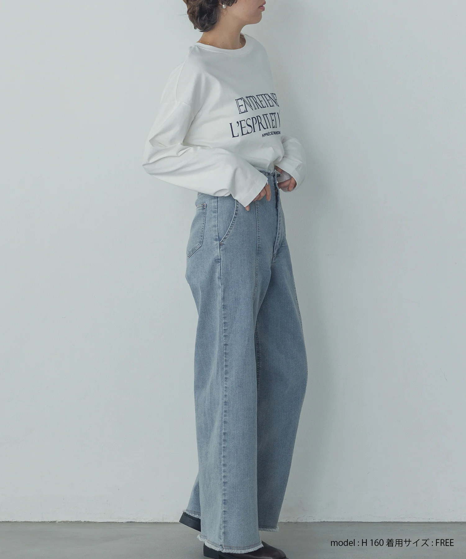 フロッキープリント ロゴロンTシャツ