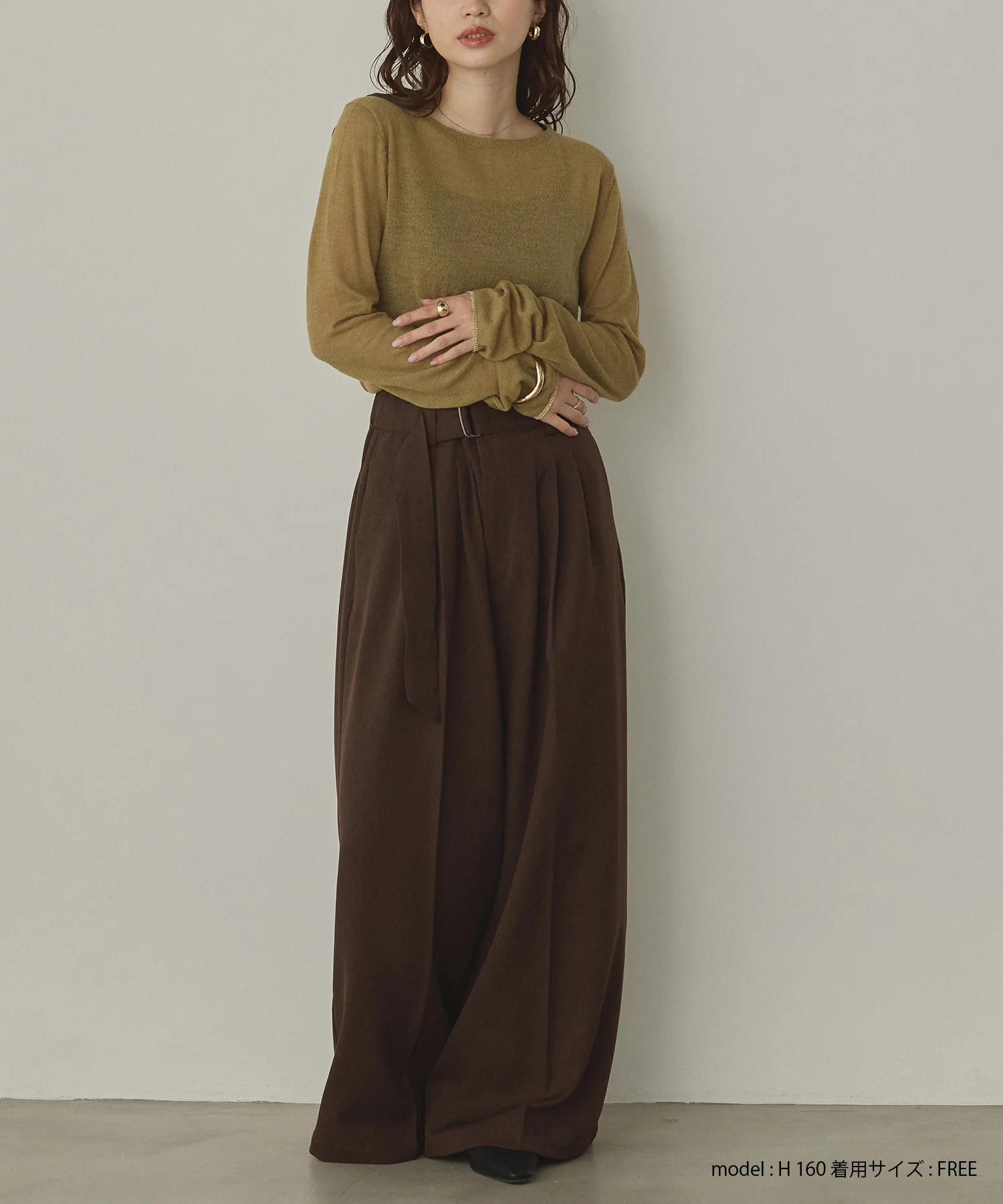 ツイルストライプ タックワイドパンツ