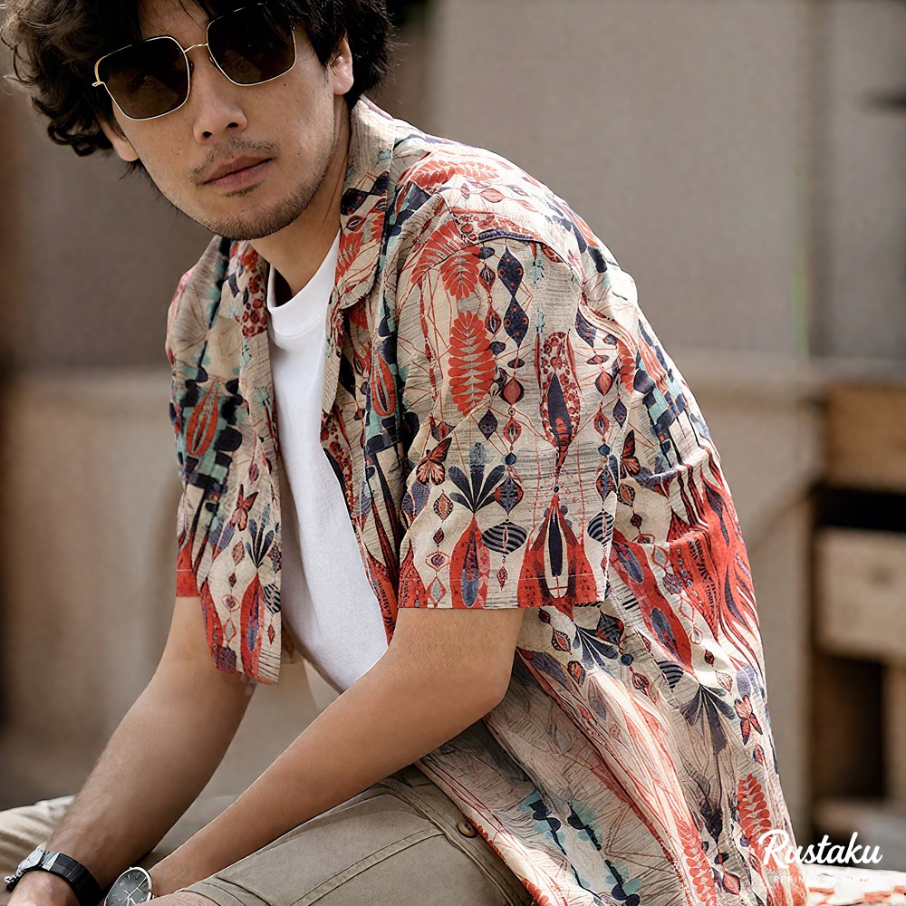 1950sレトロ風総柄アロハシャツ