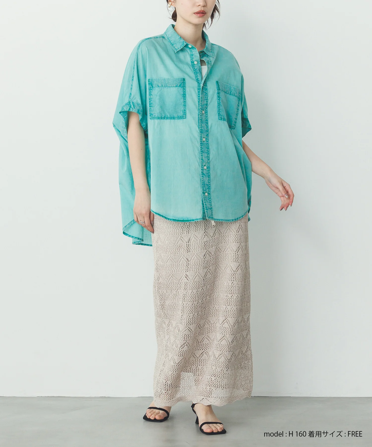 コットンボイル 半袖シャツ